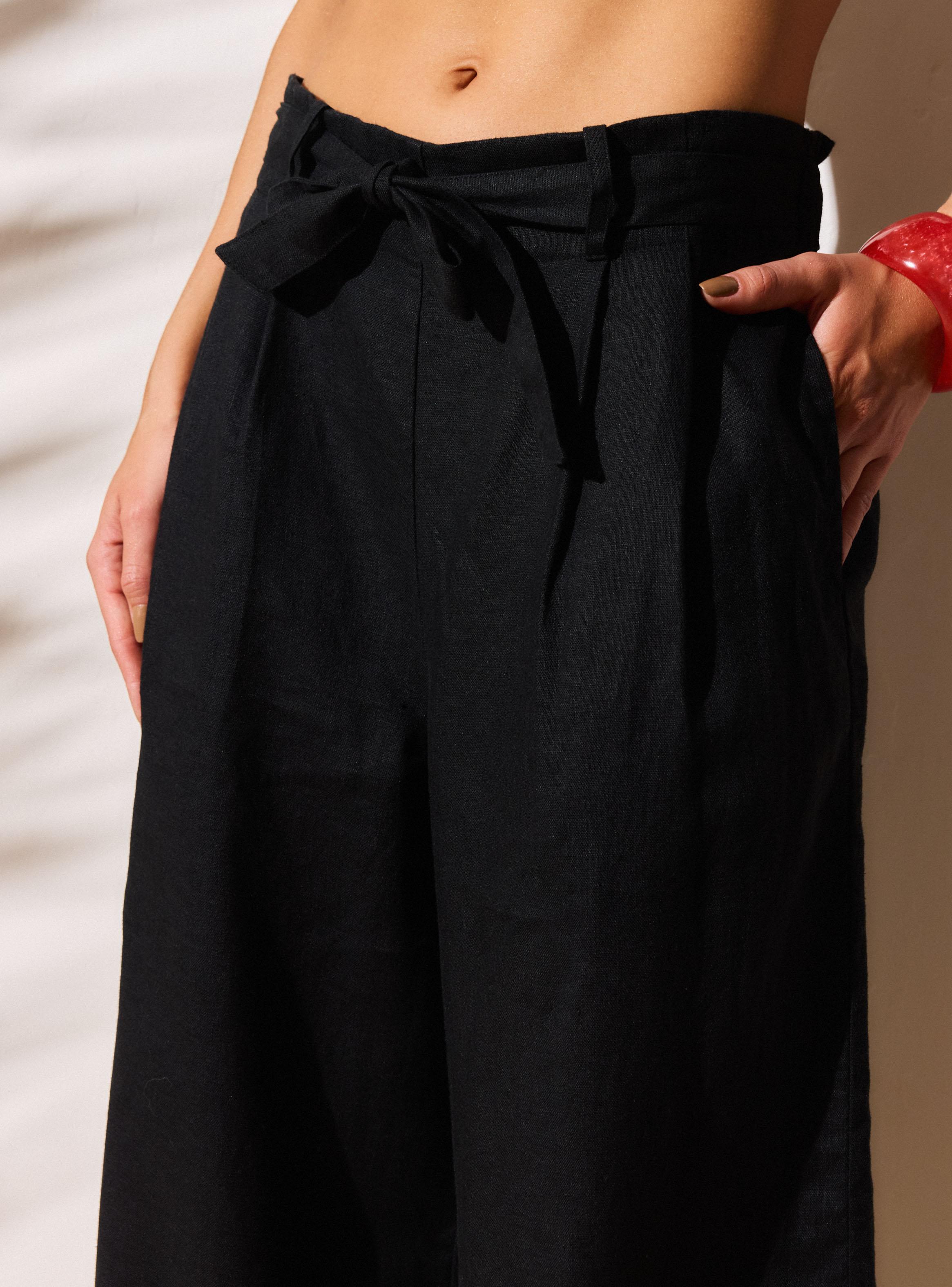 Pantalón Lino Pretina Elasticada y Lazo-2