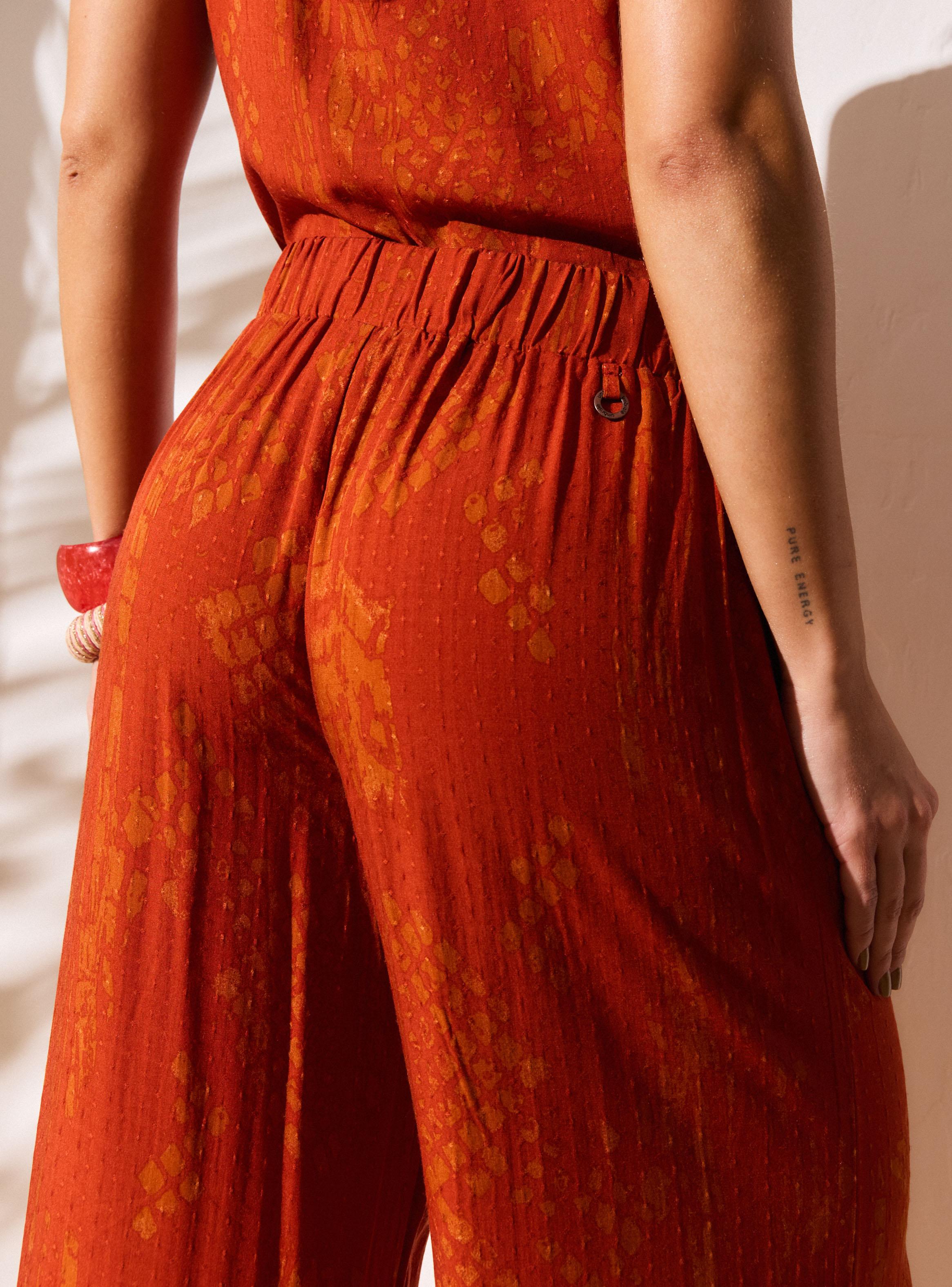 Pantalón Estampado Sobre Tela con Diseño Jacquard-3