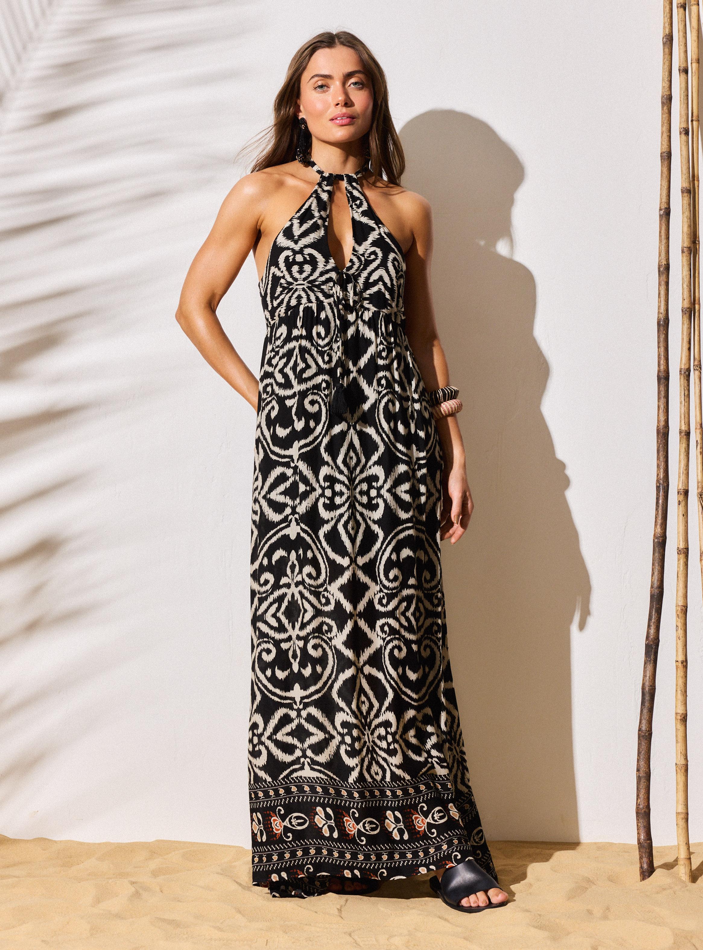 Vestido Estampado con Cortes-4