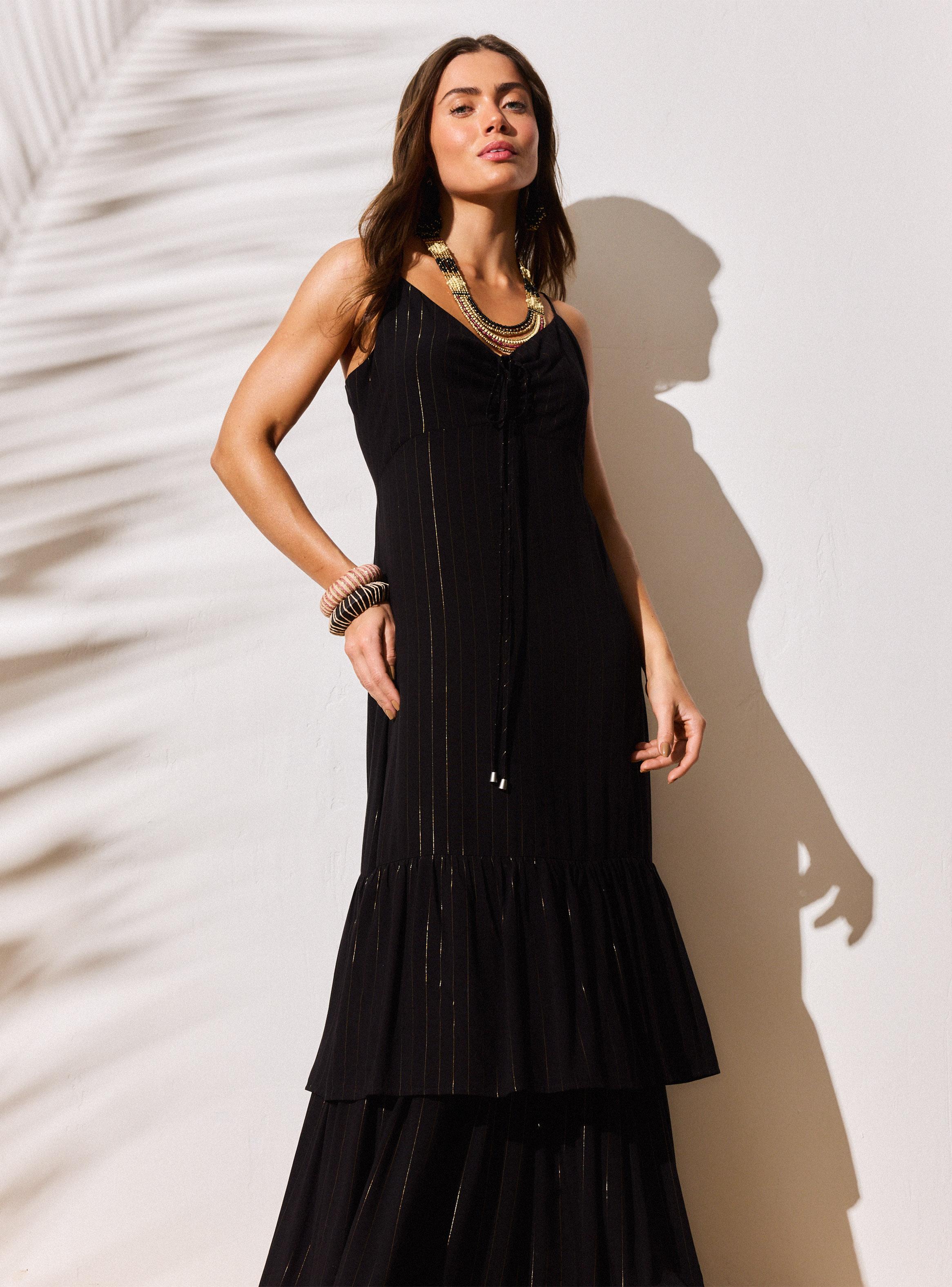 Vestido Tela con Hilo de Lurex-0
