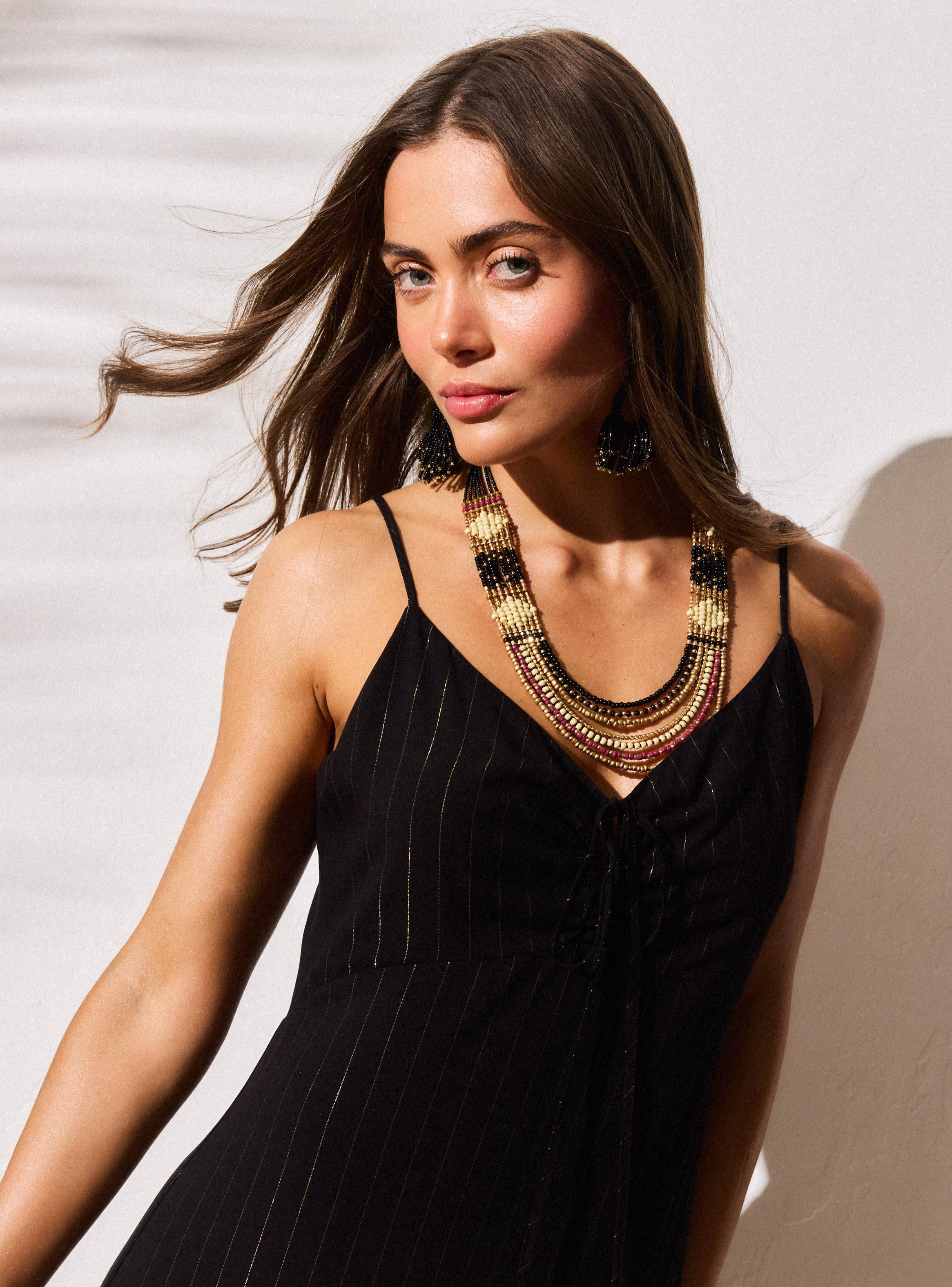 Vestido Tela con Hilo de Lurex-2