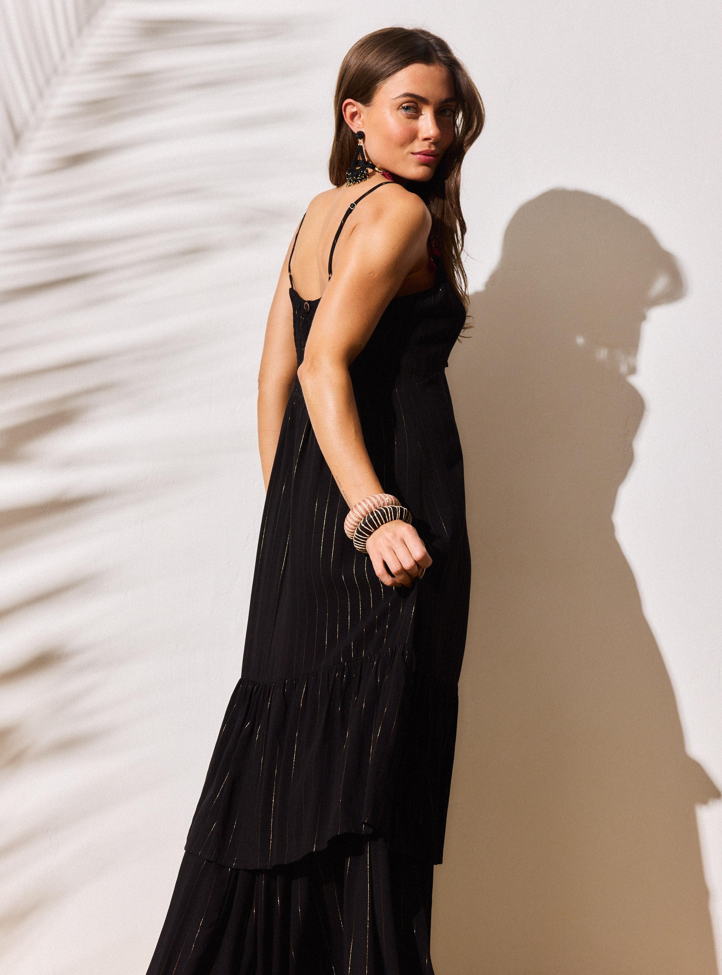 Vestido Tela con Hilo de Lurex-1