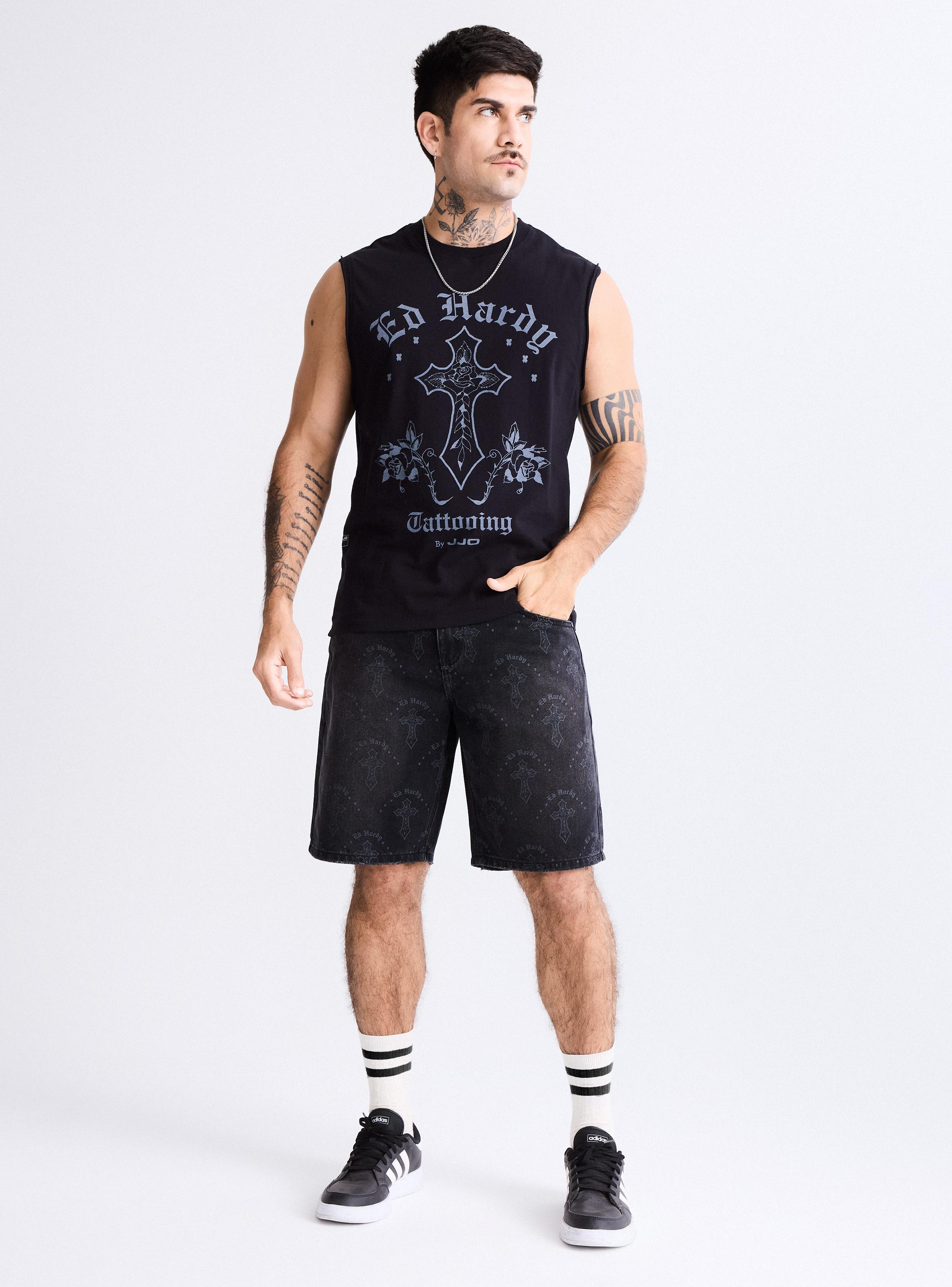Polera Tank Ed Hardy print delantero-4