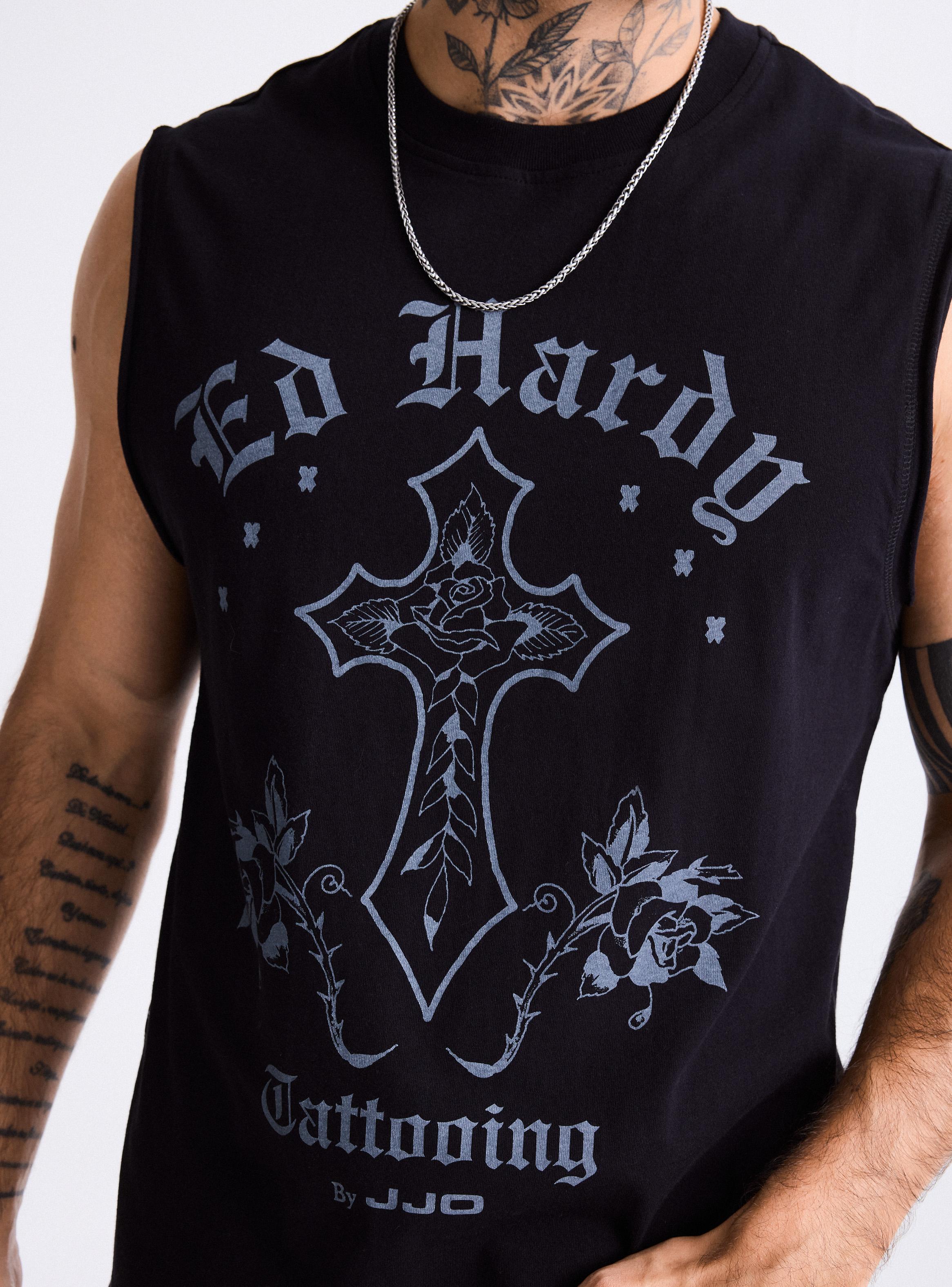 Polera Tank Ed Hardy print delantero-3