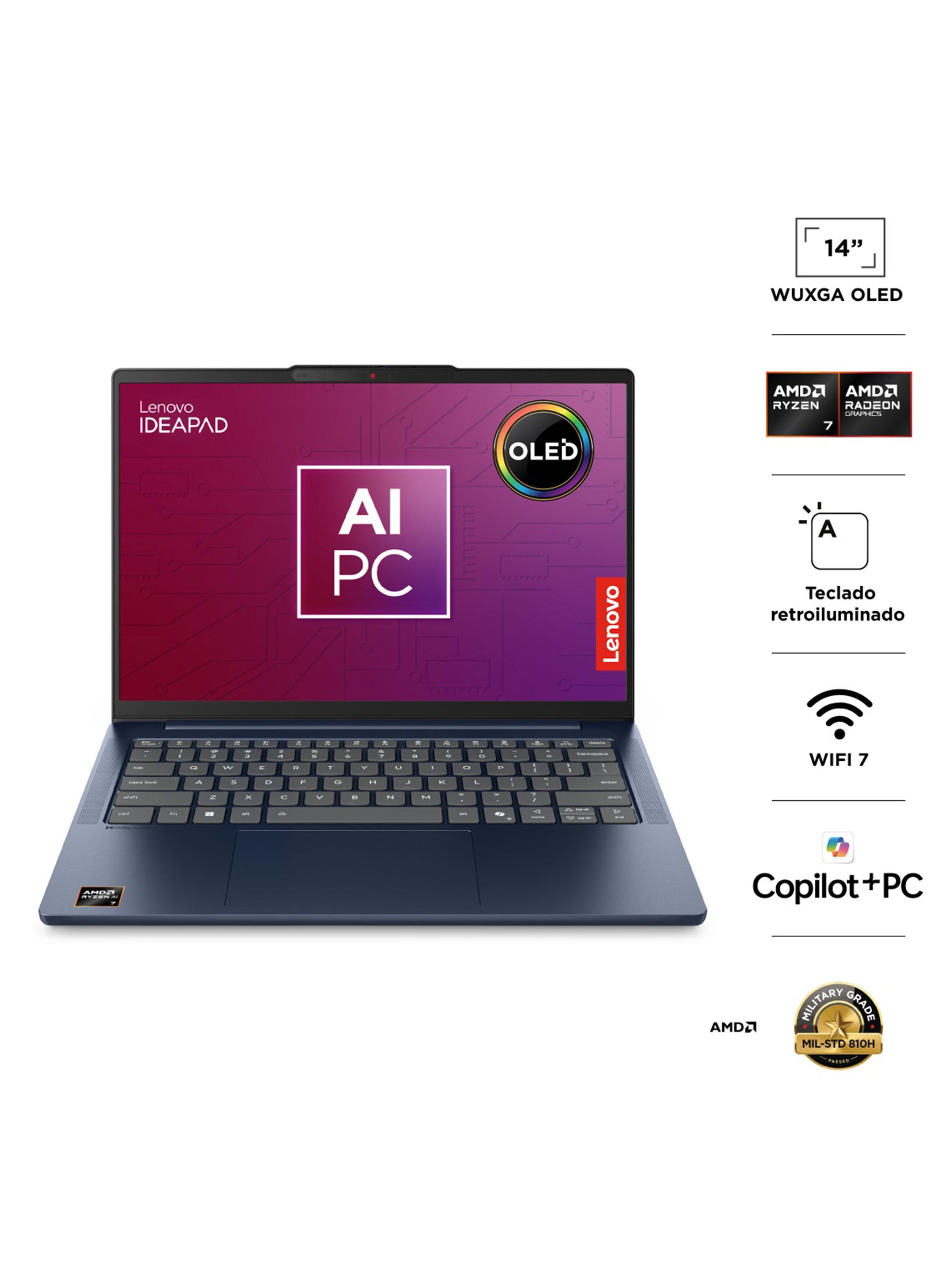 Notebook IdeaPad Slim 5 Ryzen AI 7 350 24GB  512GB SSD 14' OLED WUXGA Windows 11 Home Azul Cósmico-2