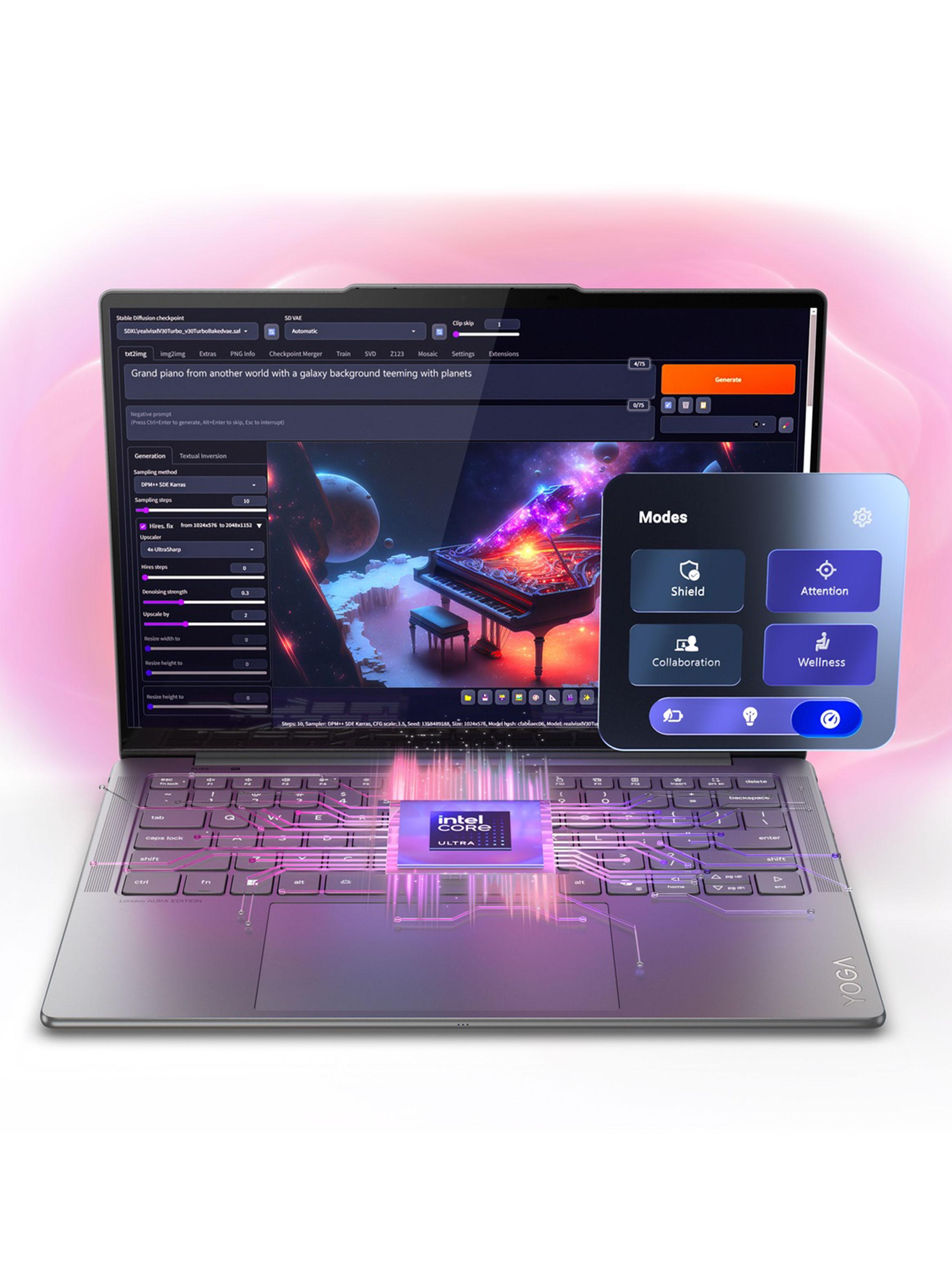 Notebook Yoga Slim 7 Intel Core Ultra 7 258V 32GB 1TB 14'OLED 120Hz 2.8K Touch Windows Home 11-4