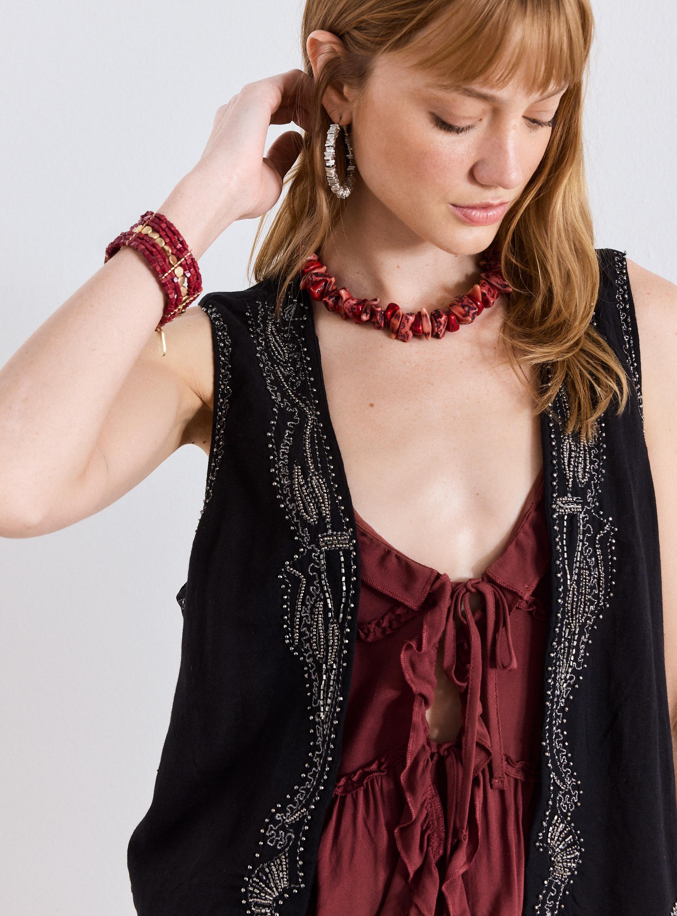 Blusa Tipo Gillet con Bordados-2