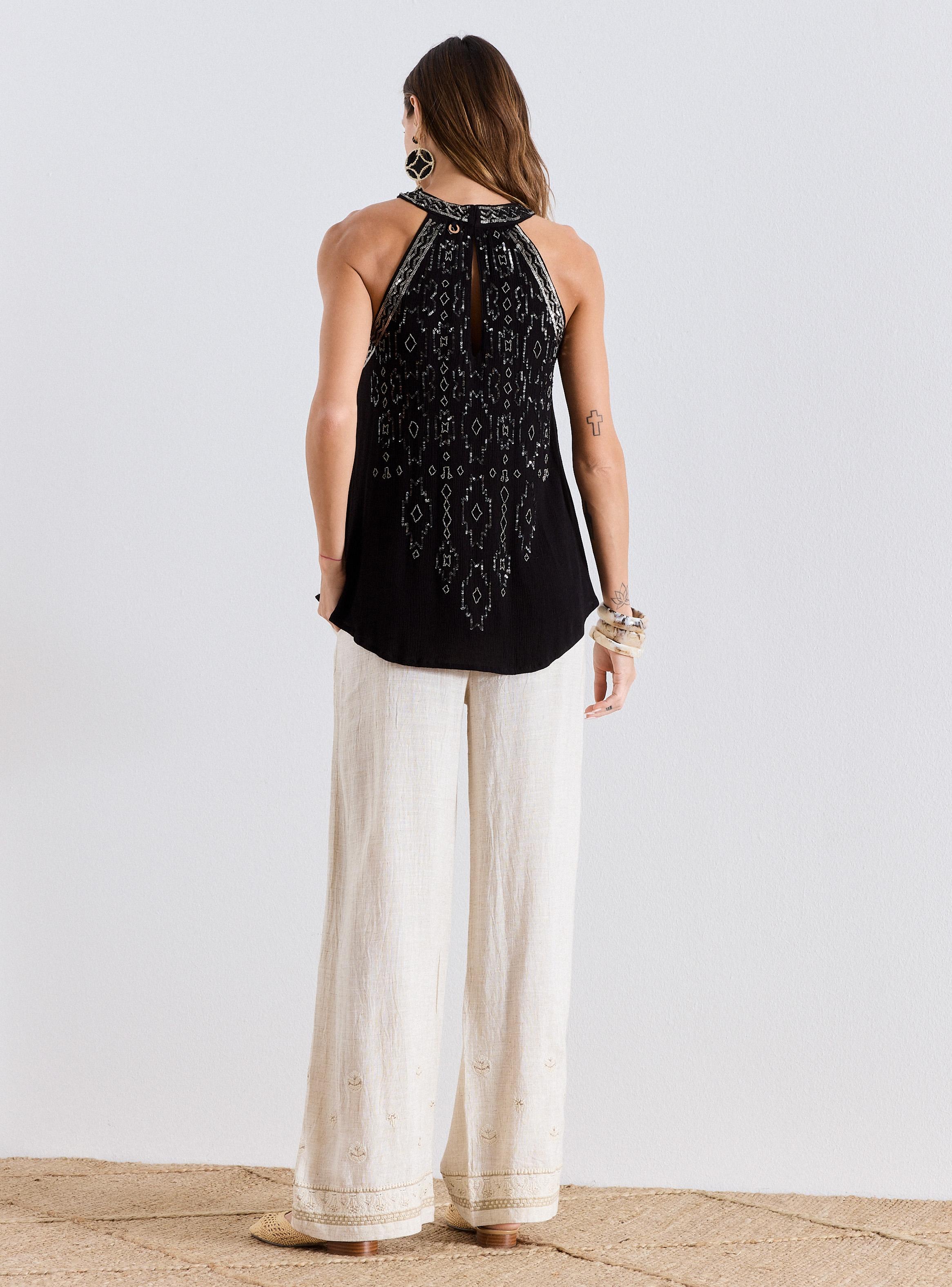 Blusa Bordada con Lentejuelas-5