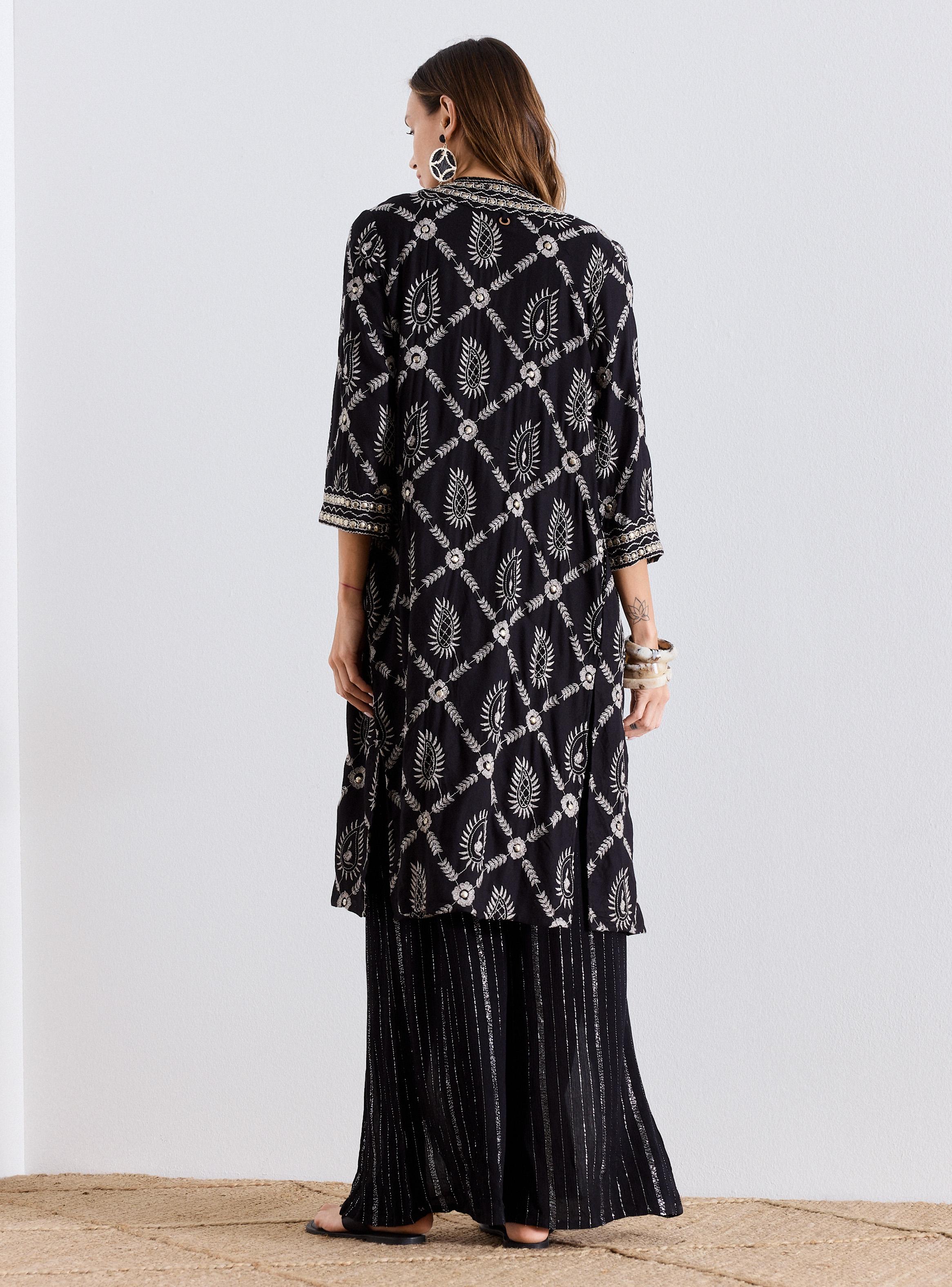 Chaqueta Tipo Kimono Bordada-5