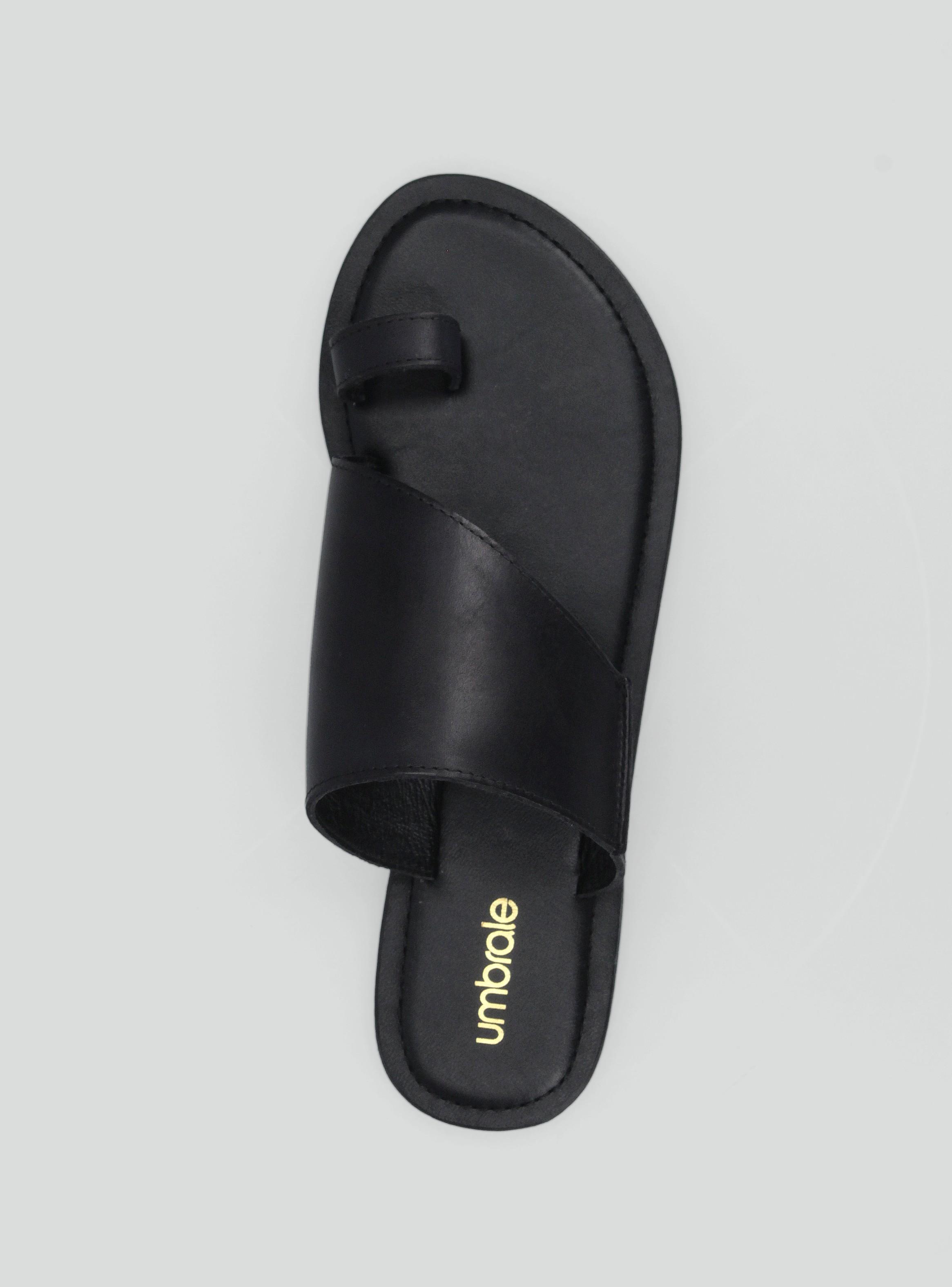 Sandalia con Dedo Tomado Cuero Mujer-3