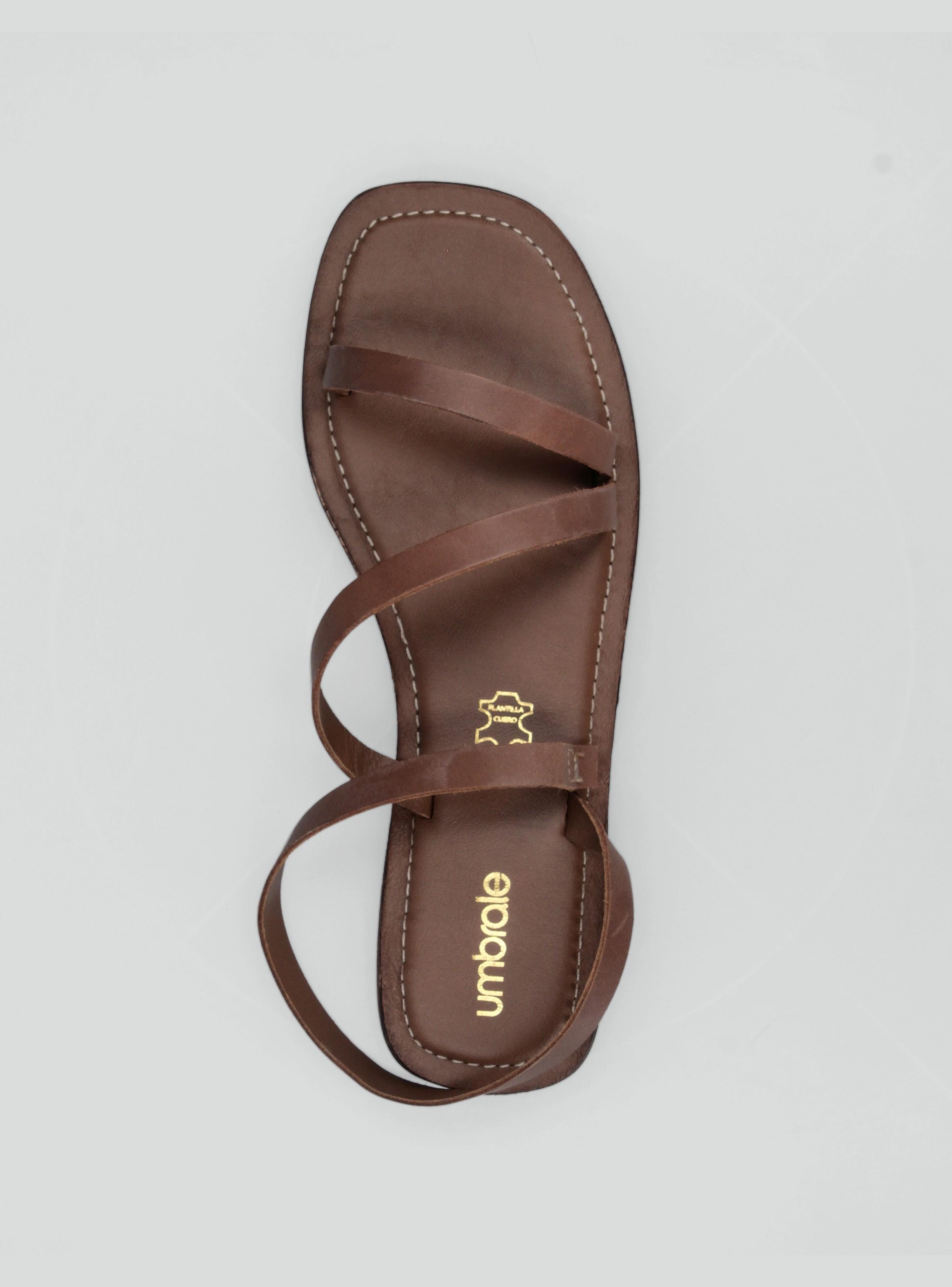 Sandalia Mujer Tobillo Tomado Cuero Mujer-3