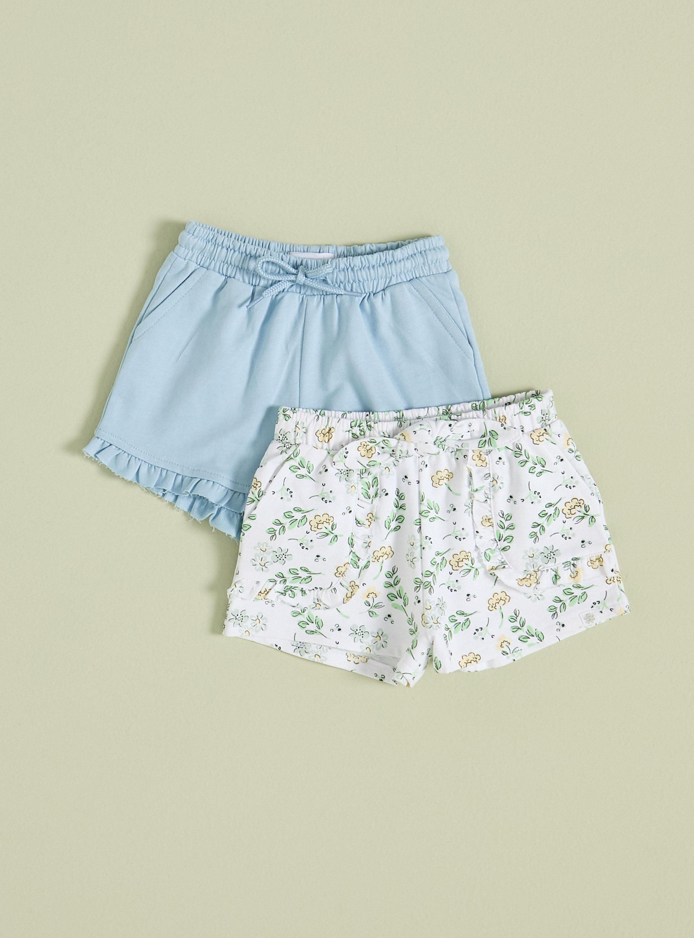 Short Bipack Uno con Vuelos y Otro con Moño en Pretina-0