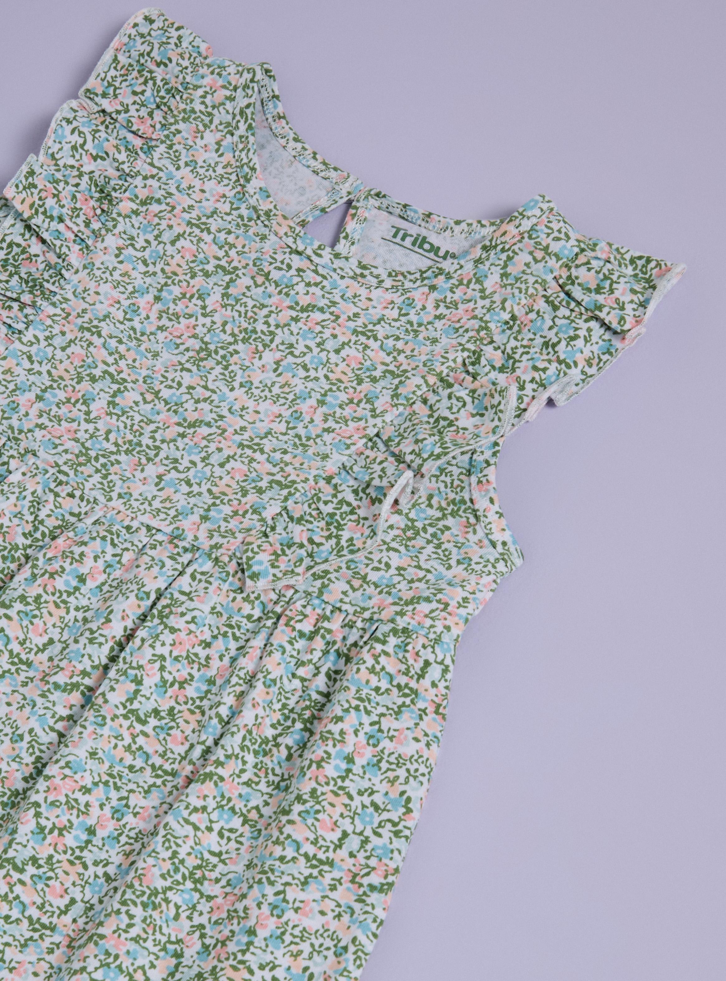 Vestido sin Mangas con Estampado y Vuelos-2