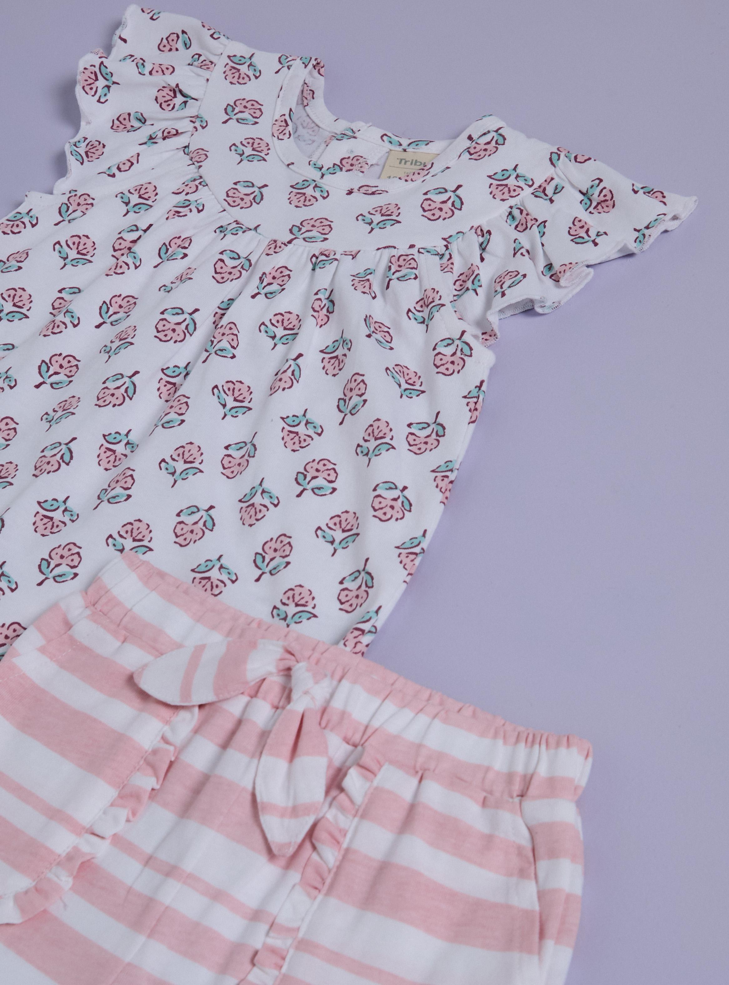 Conjunto Polera Floral y Short Rayado-2