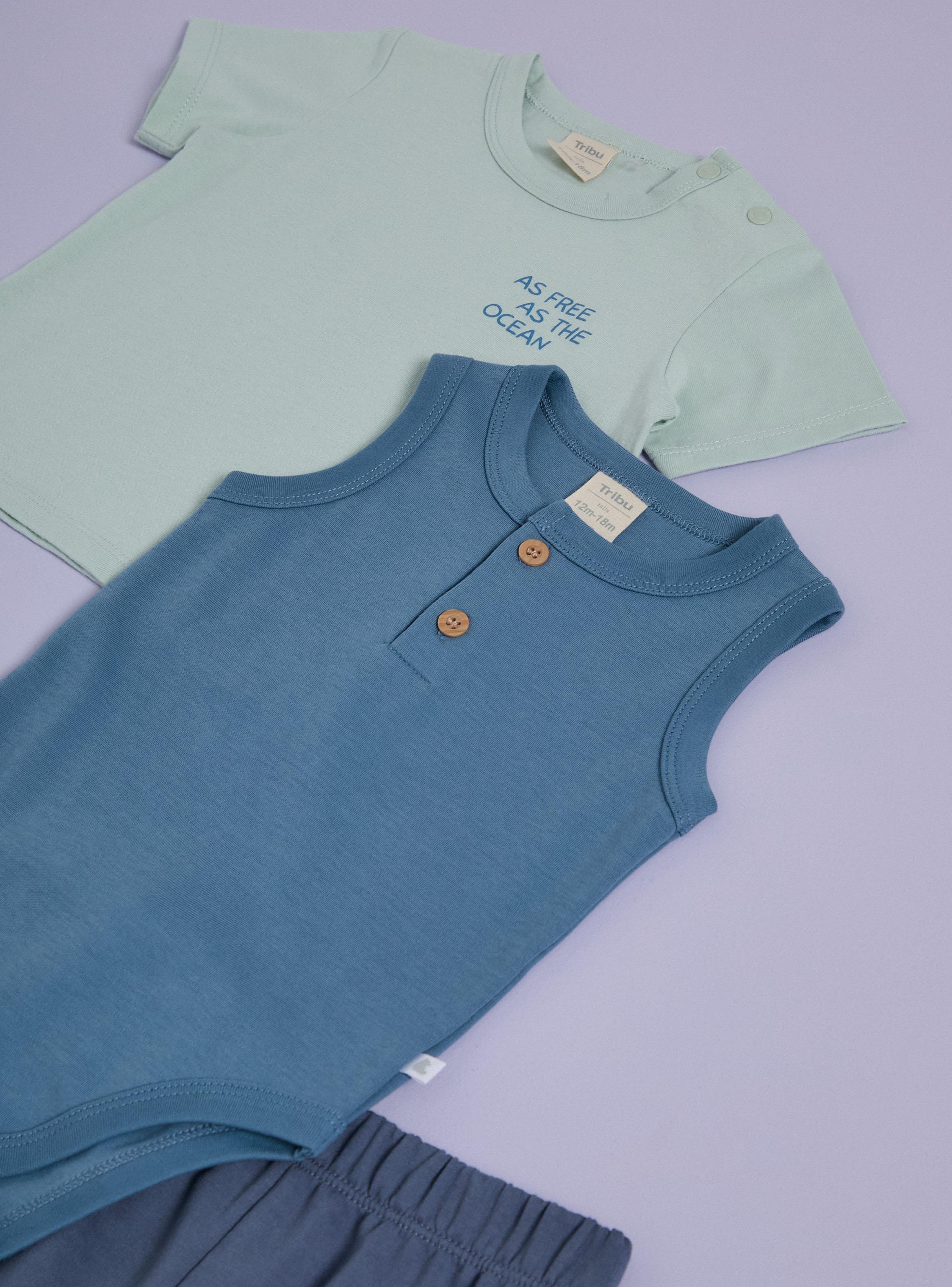 Conjunto Body, Polera y Short de Algodón Niño-2