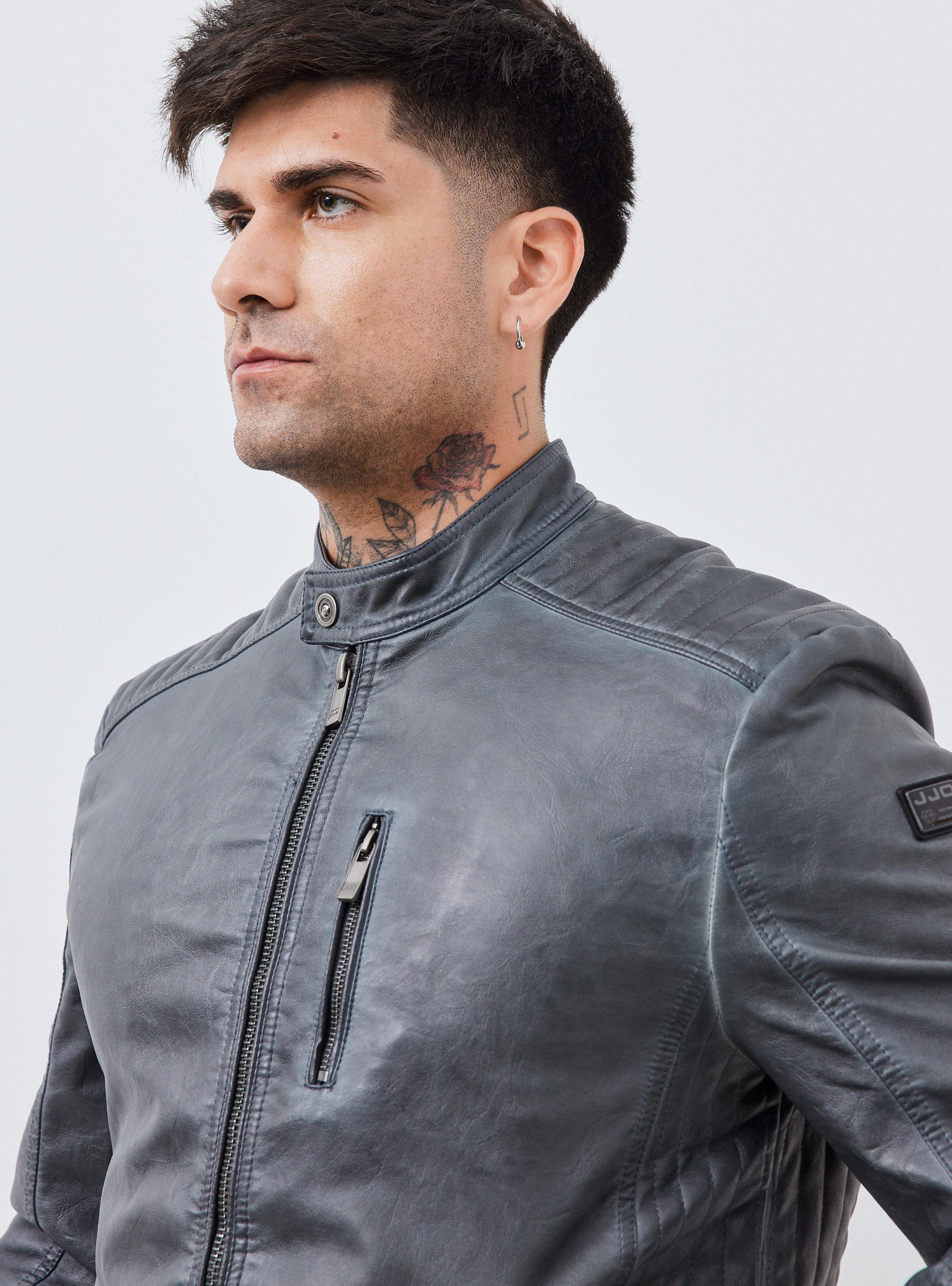 Chaqueta Biker Lavada Similar Cuero-2