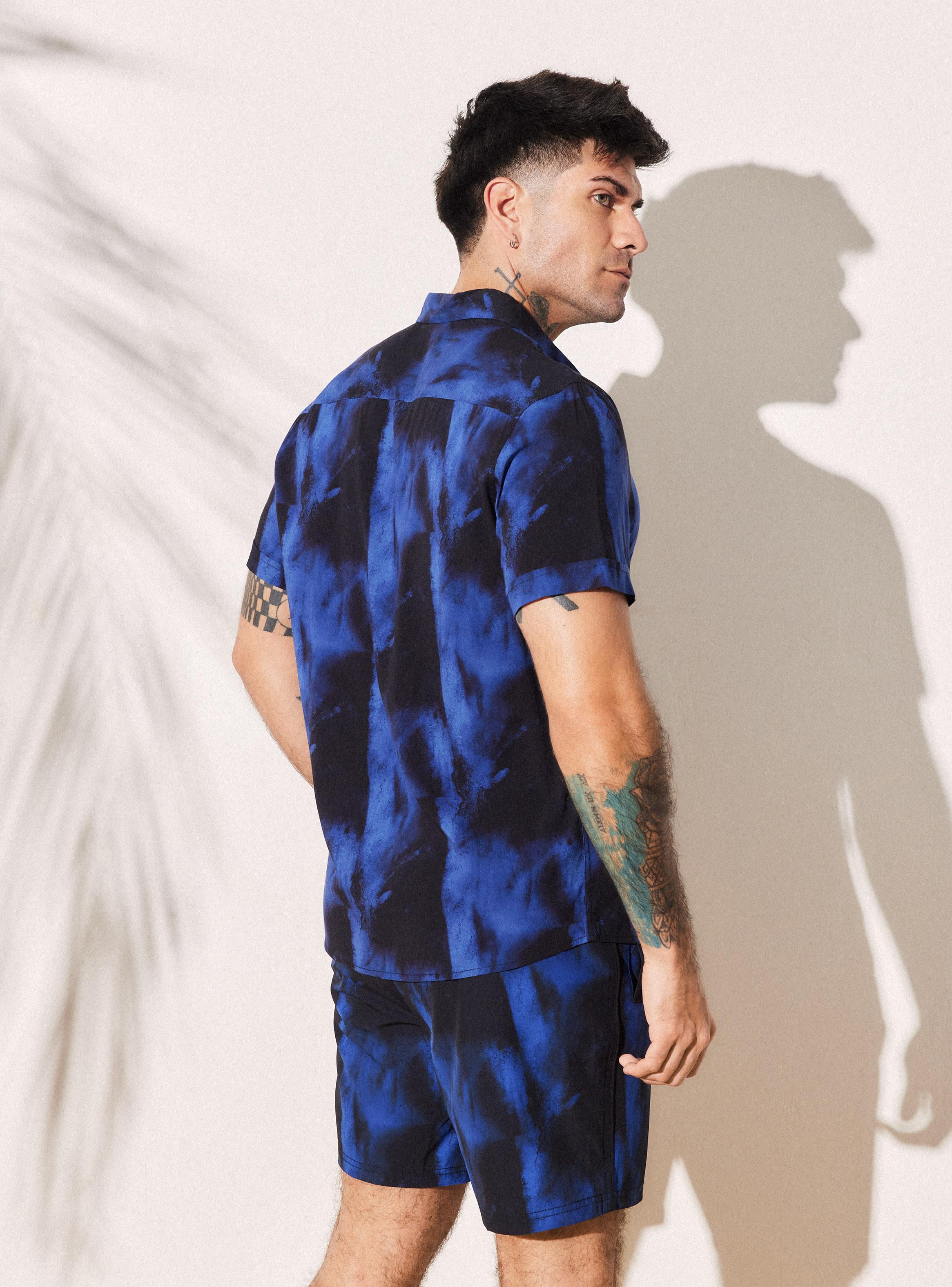 Camisa Estampado Manchas Orgánicas Cuello Camisero-1