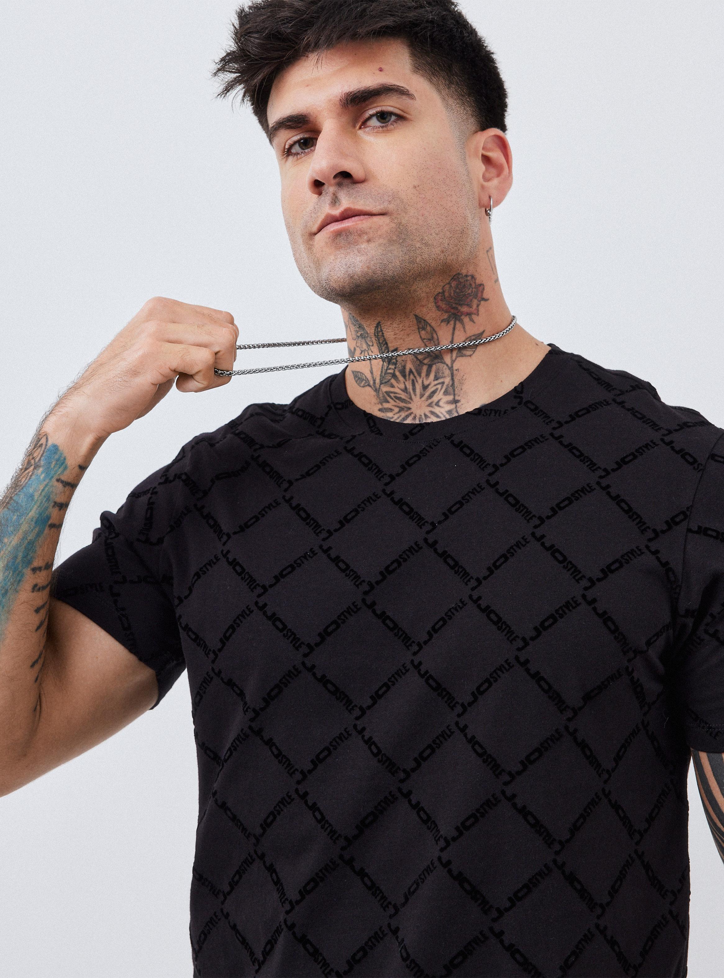 Polera Estampado Patrón en Terciopelo-2