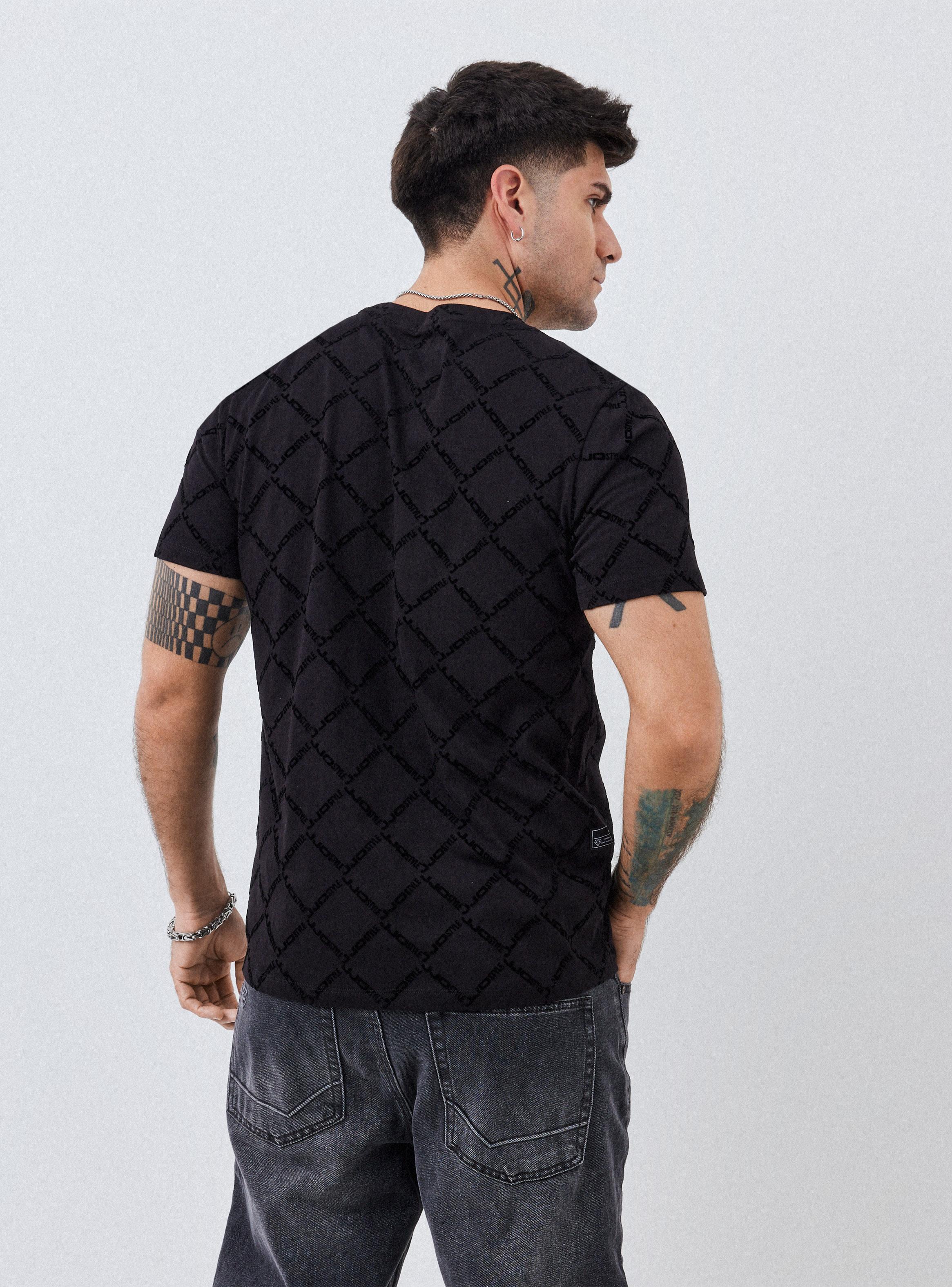 Polera Estampado Patrón en Terciopelo-1