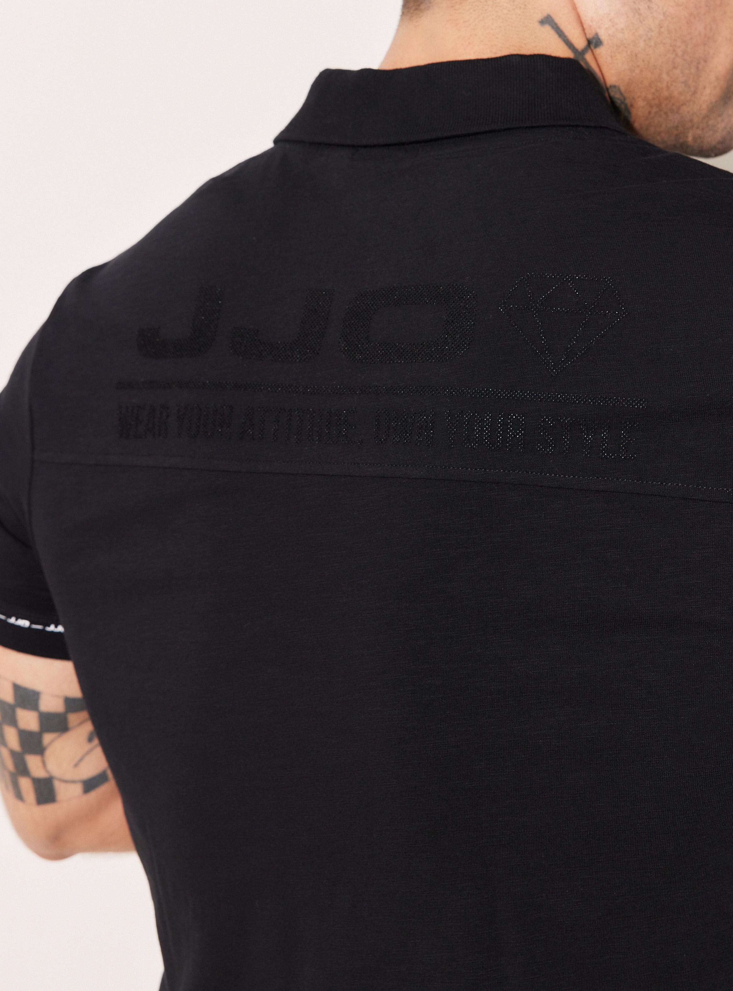 Polera Cuello Polo Estampado Silicona Espalda Manga Corta-3