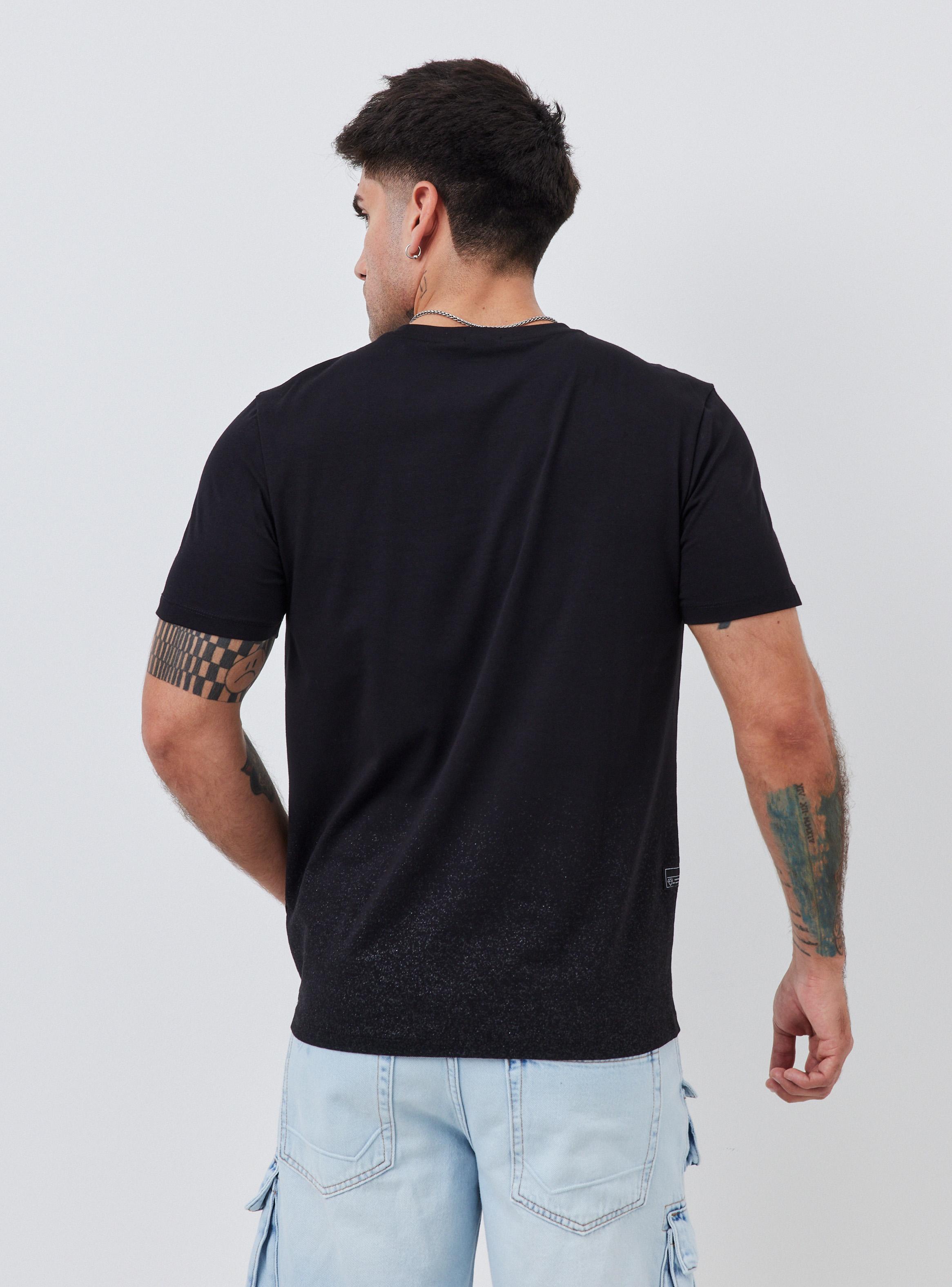 Polera Estampado Metalizado Manga Corta-1