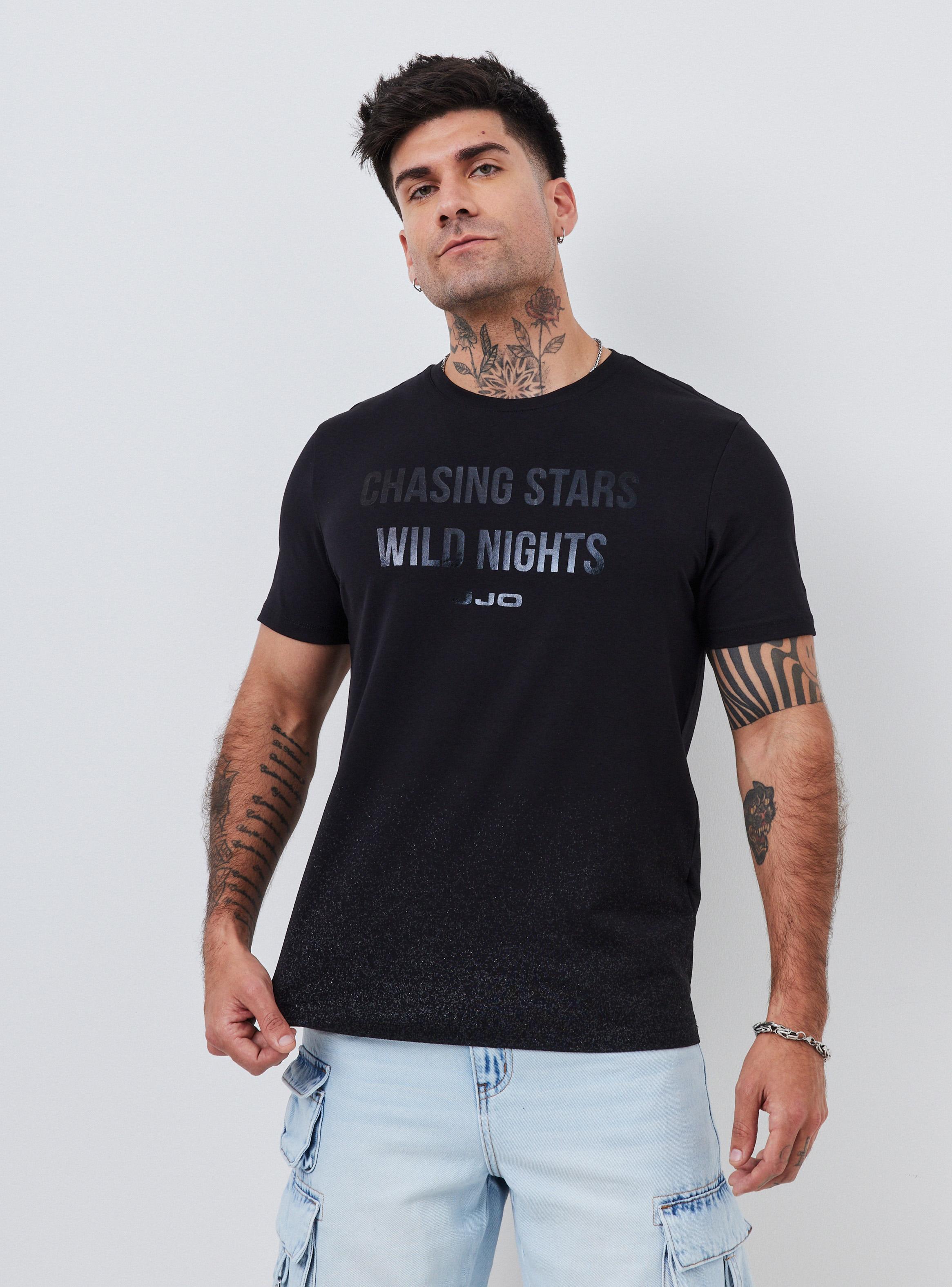 Polera Estampado Metalizado Manga Corta-0
