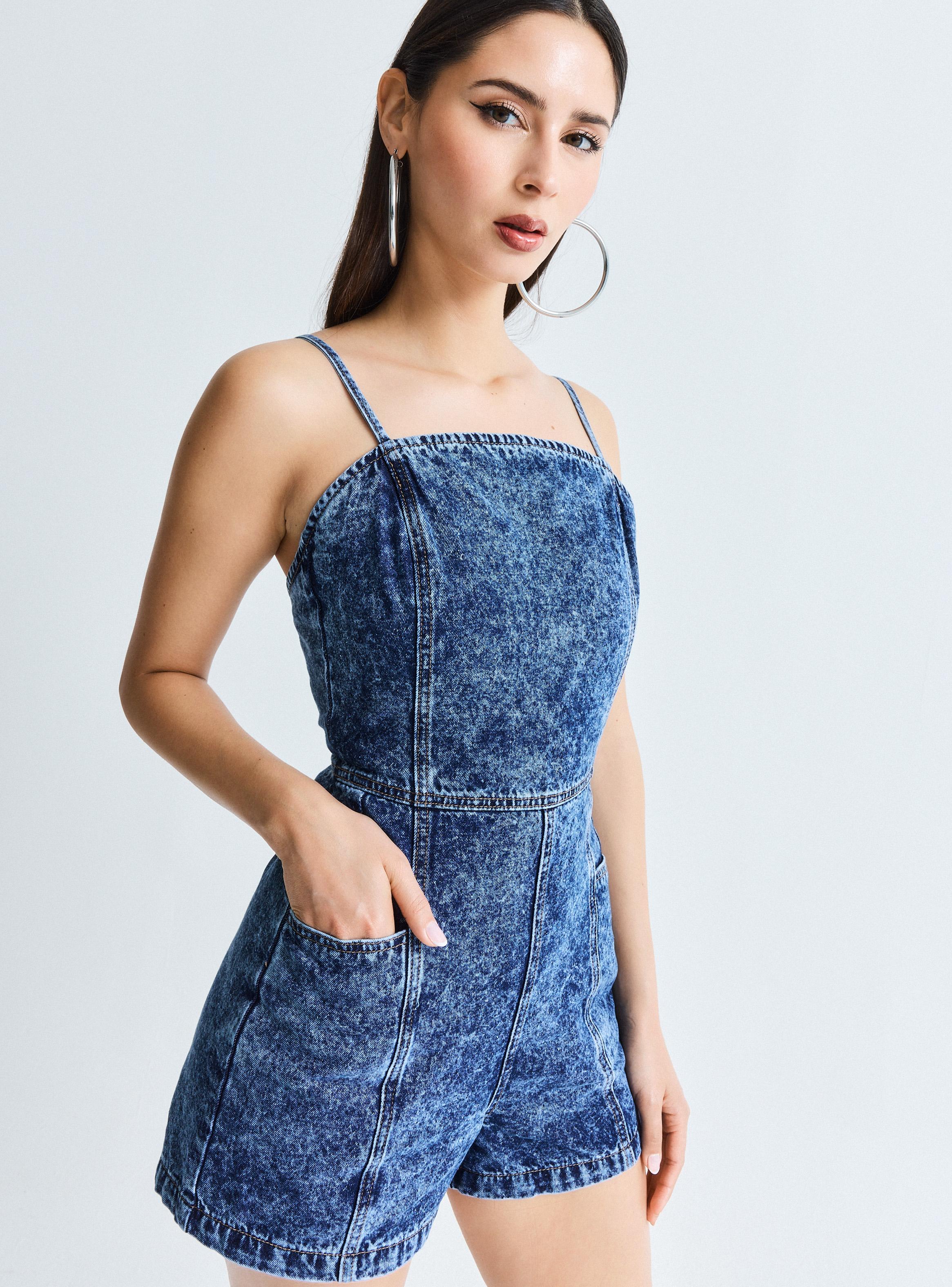 Enterito Vestido Short Lavado Gravillado-3