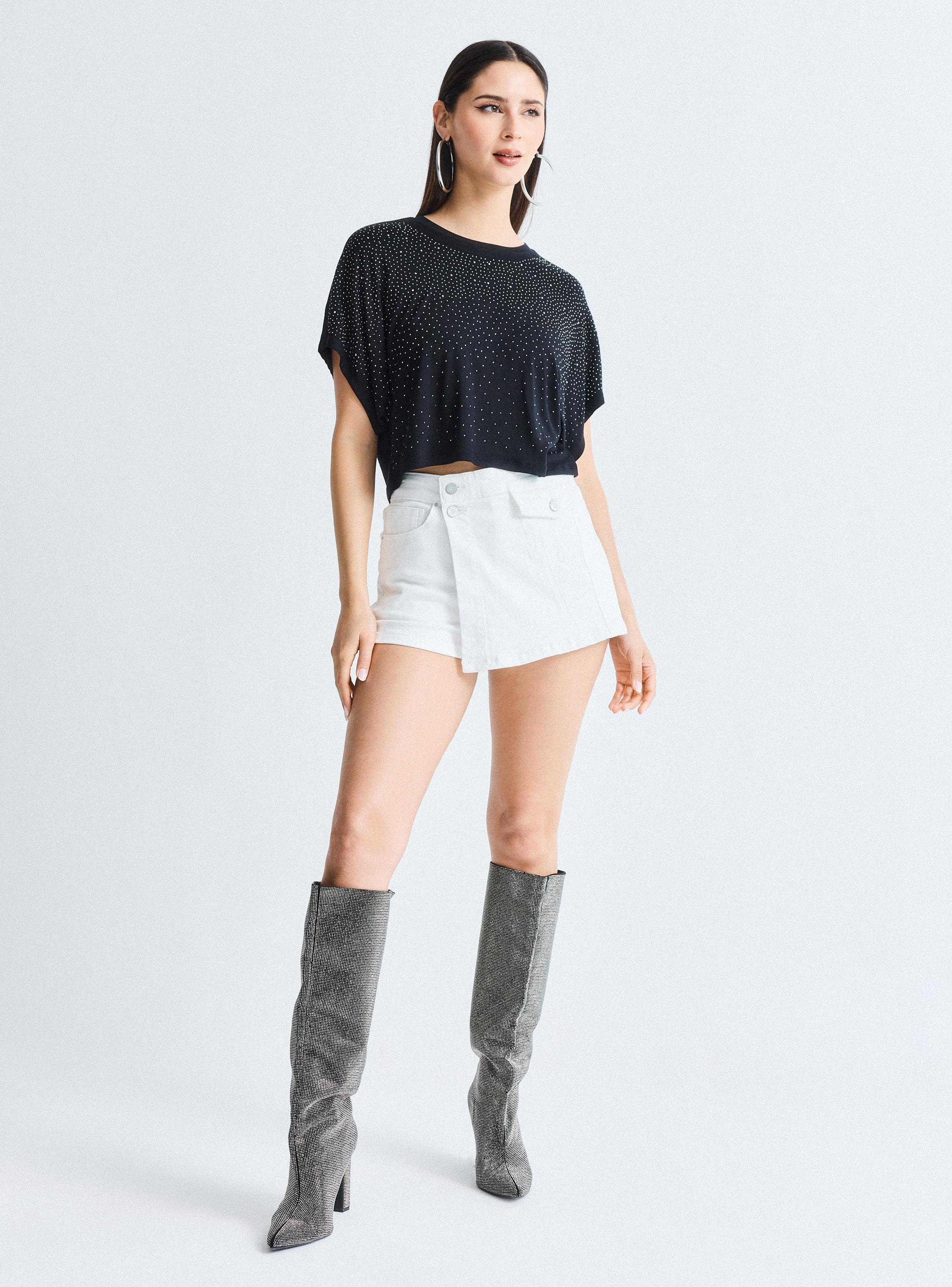 Polera Crop Gradiente Strass-4