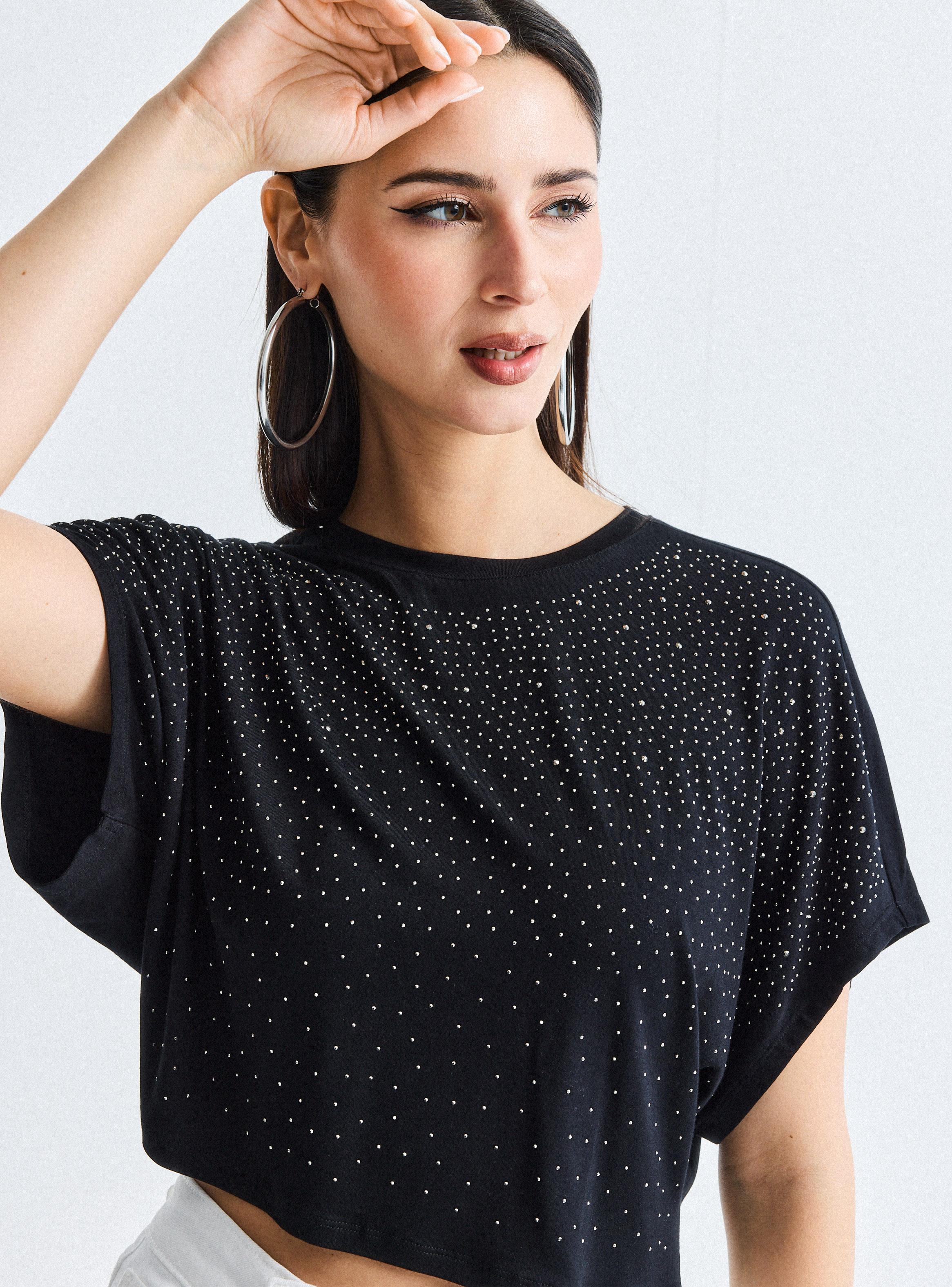 Polera Crop Gradiente Strass-2