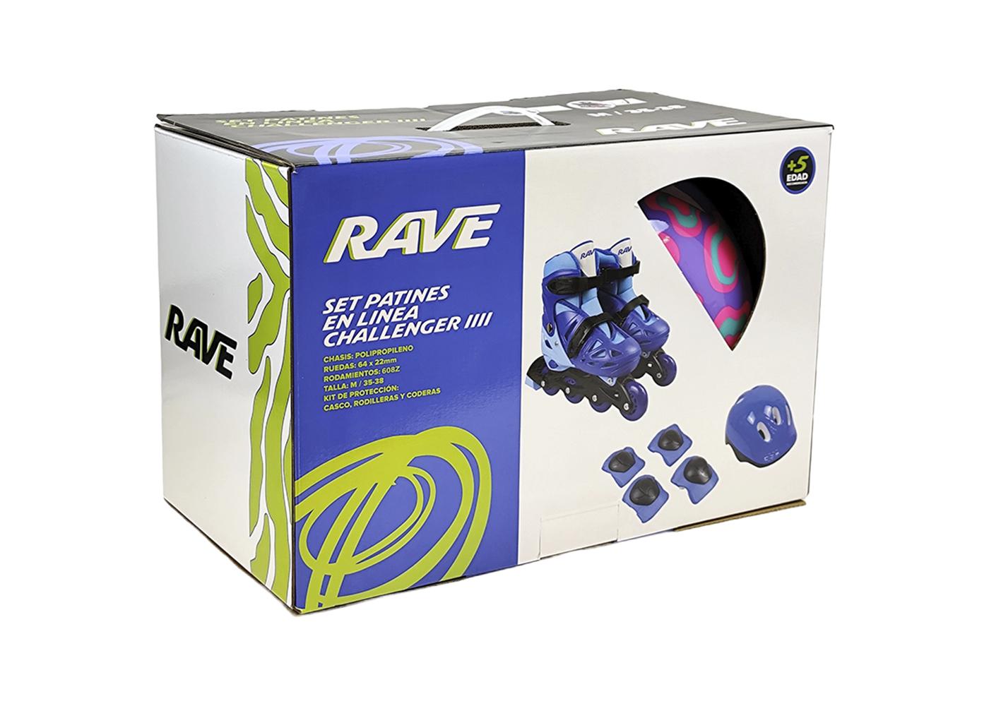 Set de Patines en Línea Challenger Azul-5