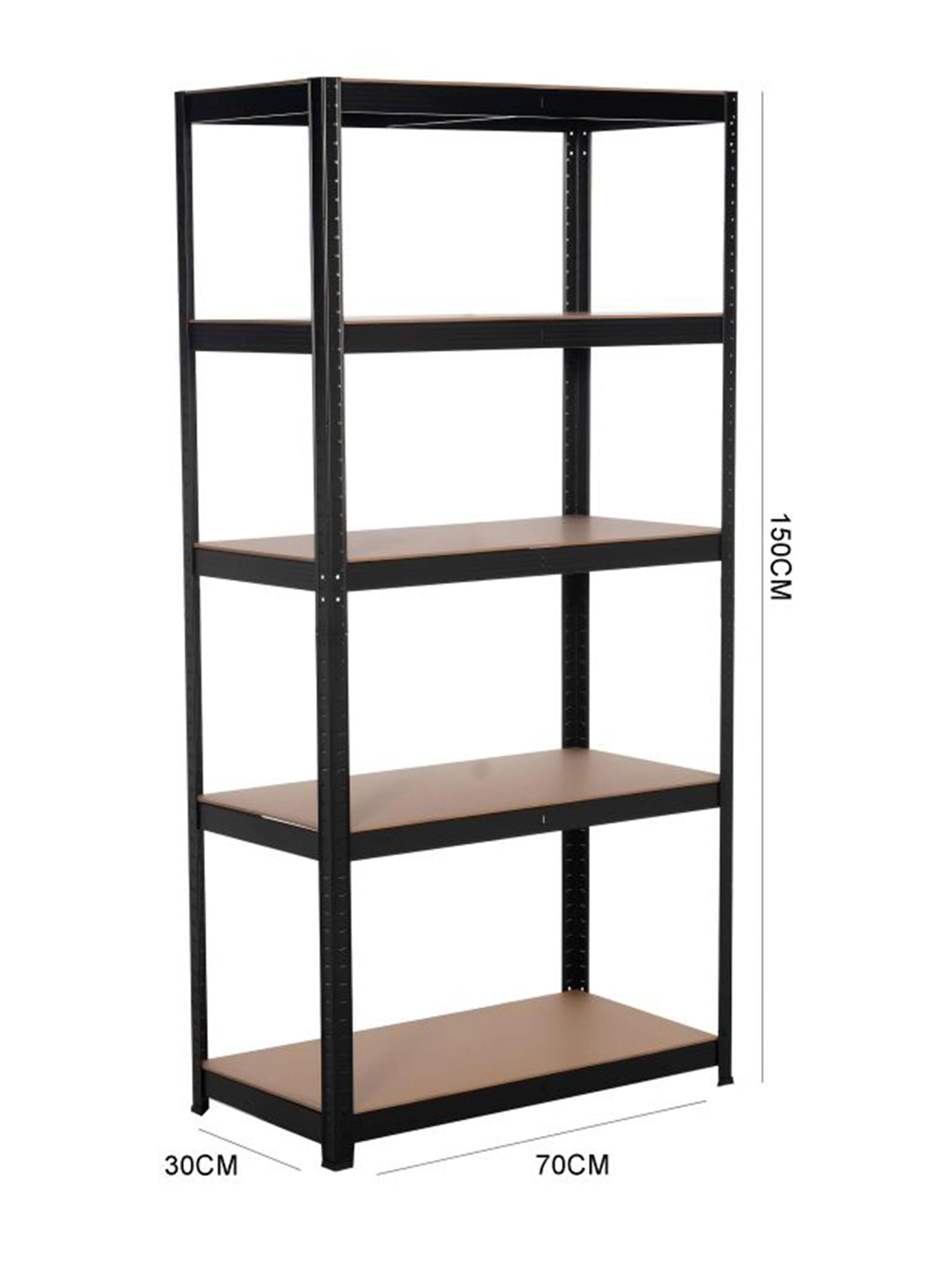 Estante Metálico Asia 5 Repisas 150x70x30 cm Negro-1
