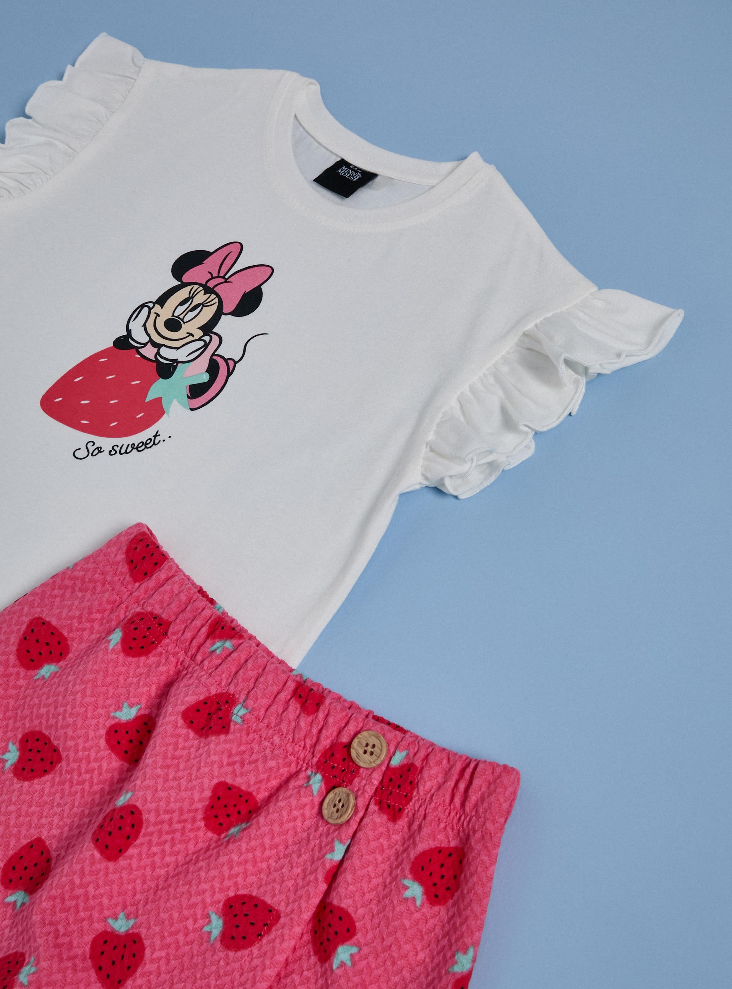 Conjunto Polera y Falda Diseño Frutillas Minnie-2