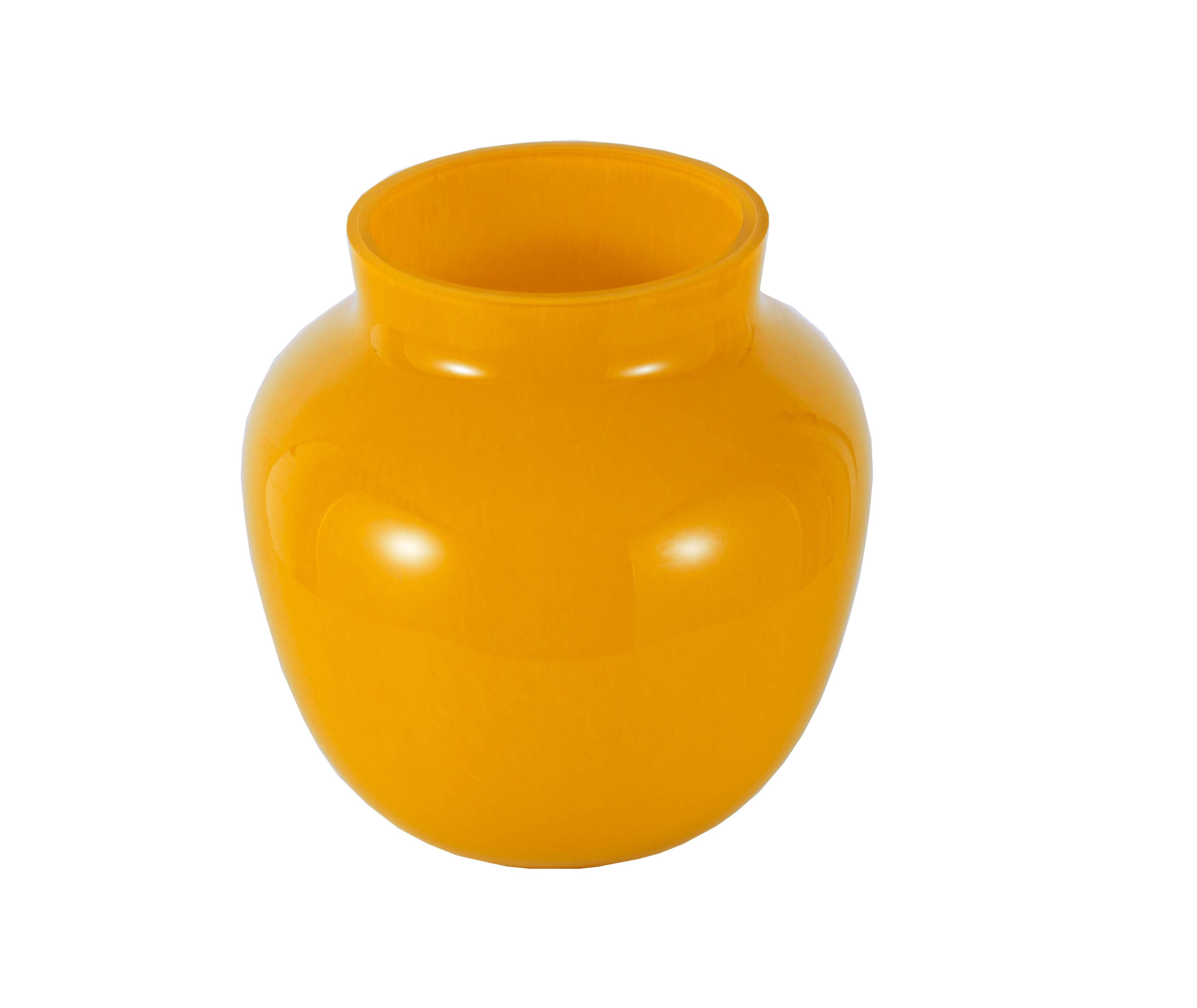 Jarrón Vidrio Amarillo 18 cm-2