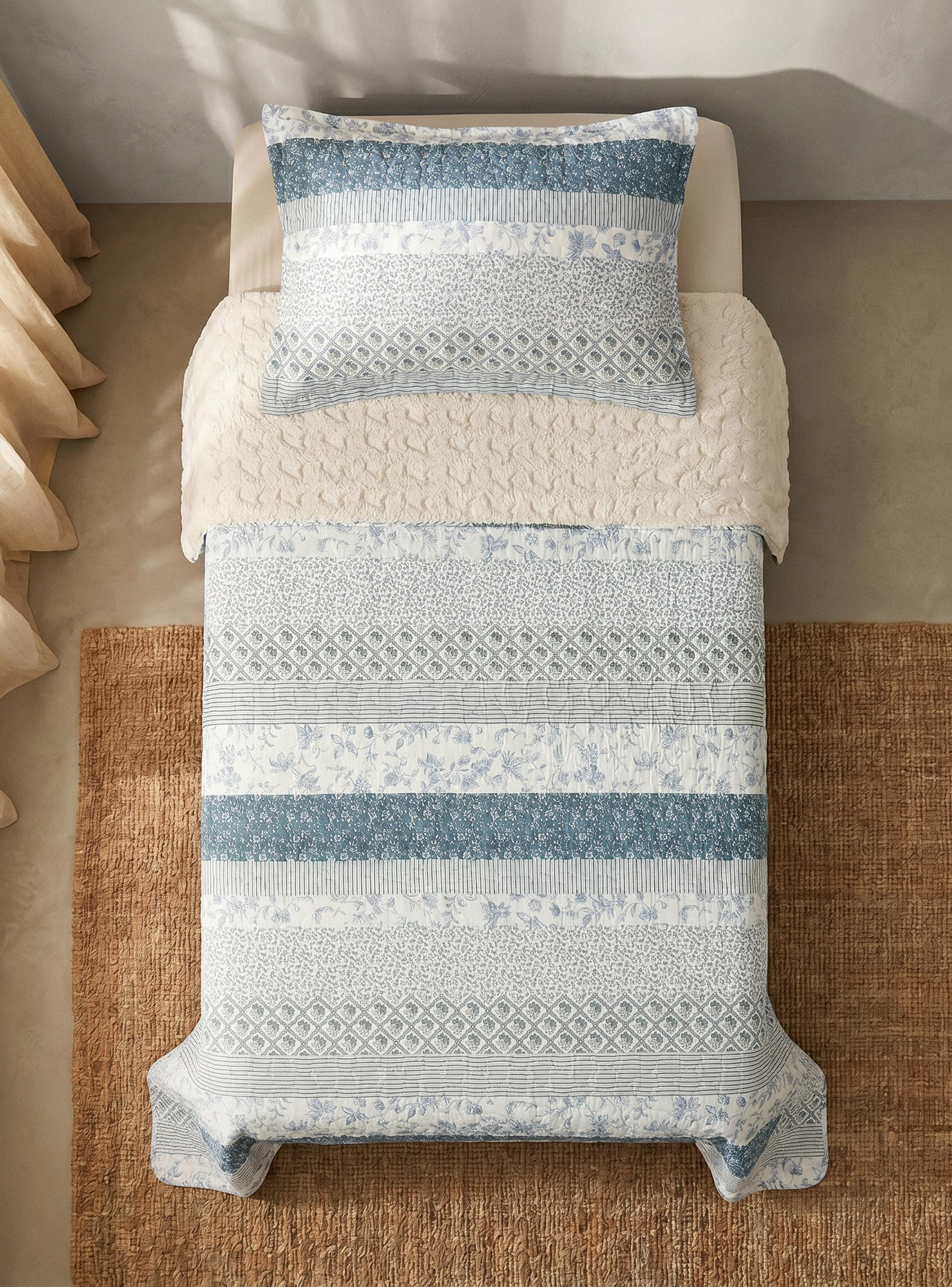 Quilt Sherpa Flores 1.5 Plazas-2