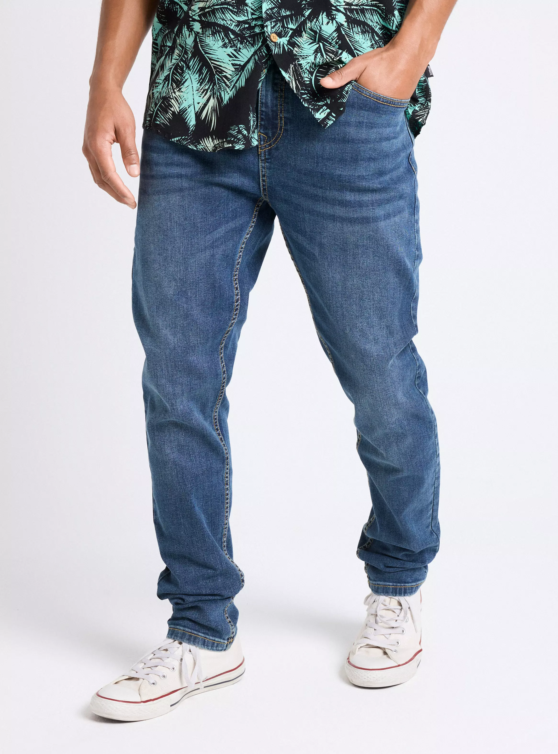 Jeans Básico Deslavado-0