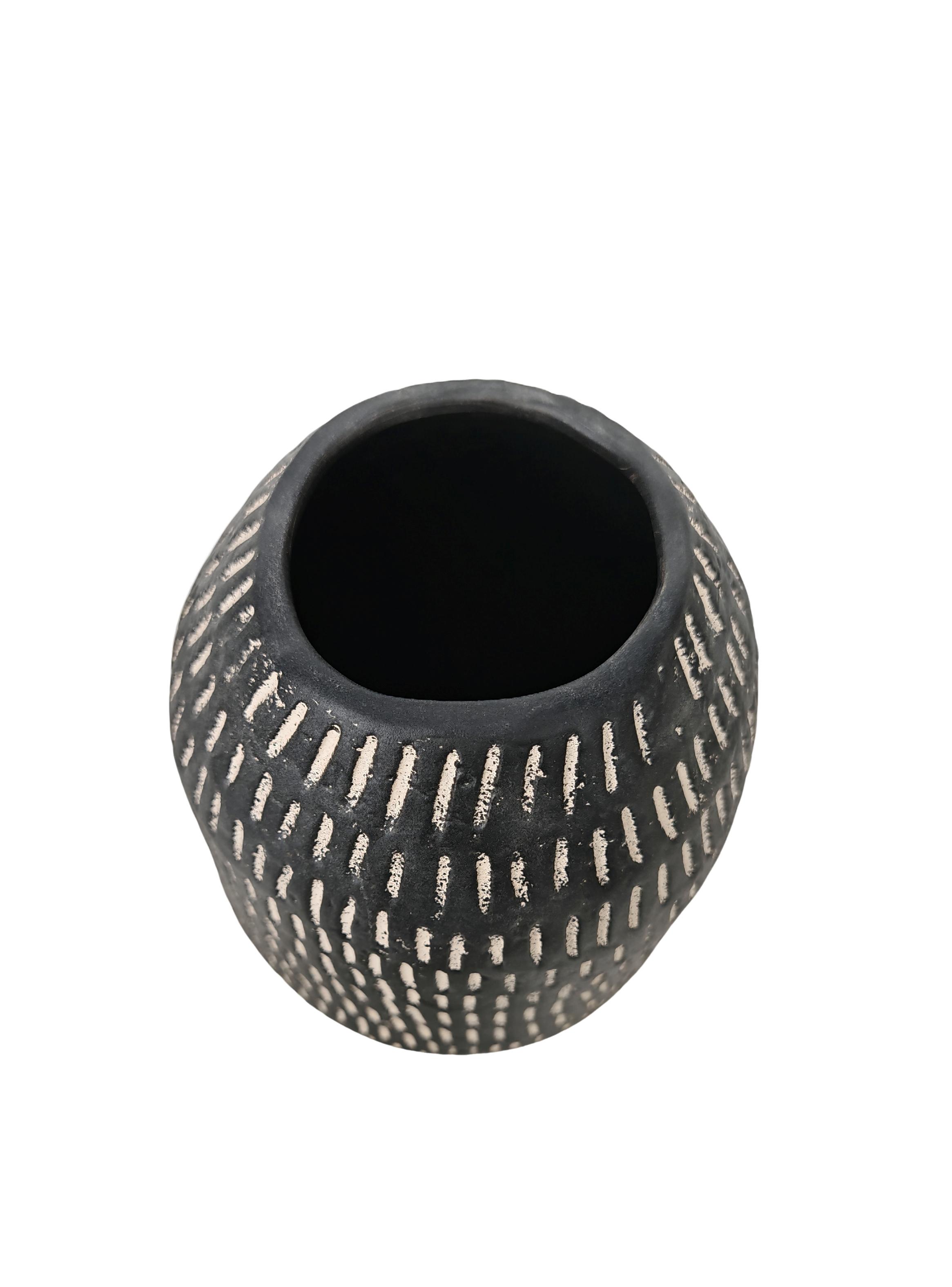Jarrón Tribal Gres 20 cm-2