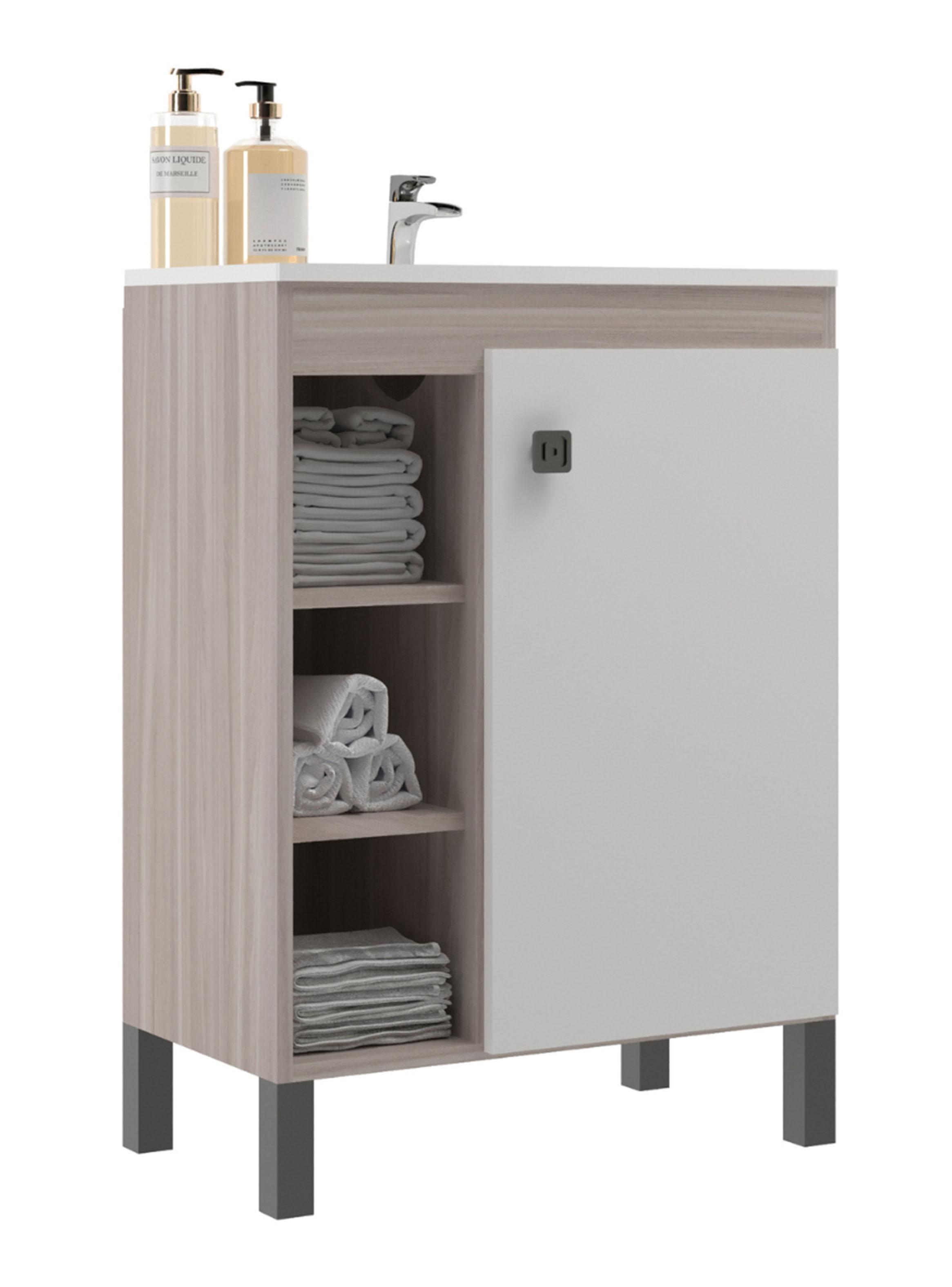 Mueble Baño con Lavamanos 1 Puerta 3 Espacios-0