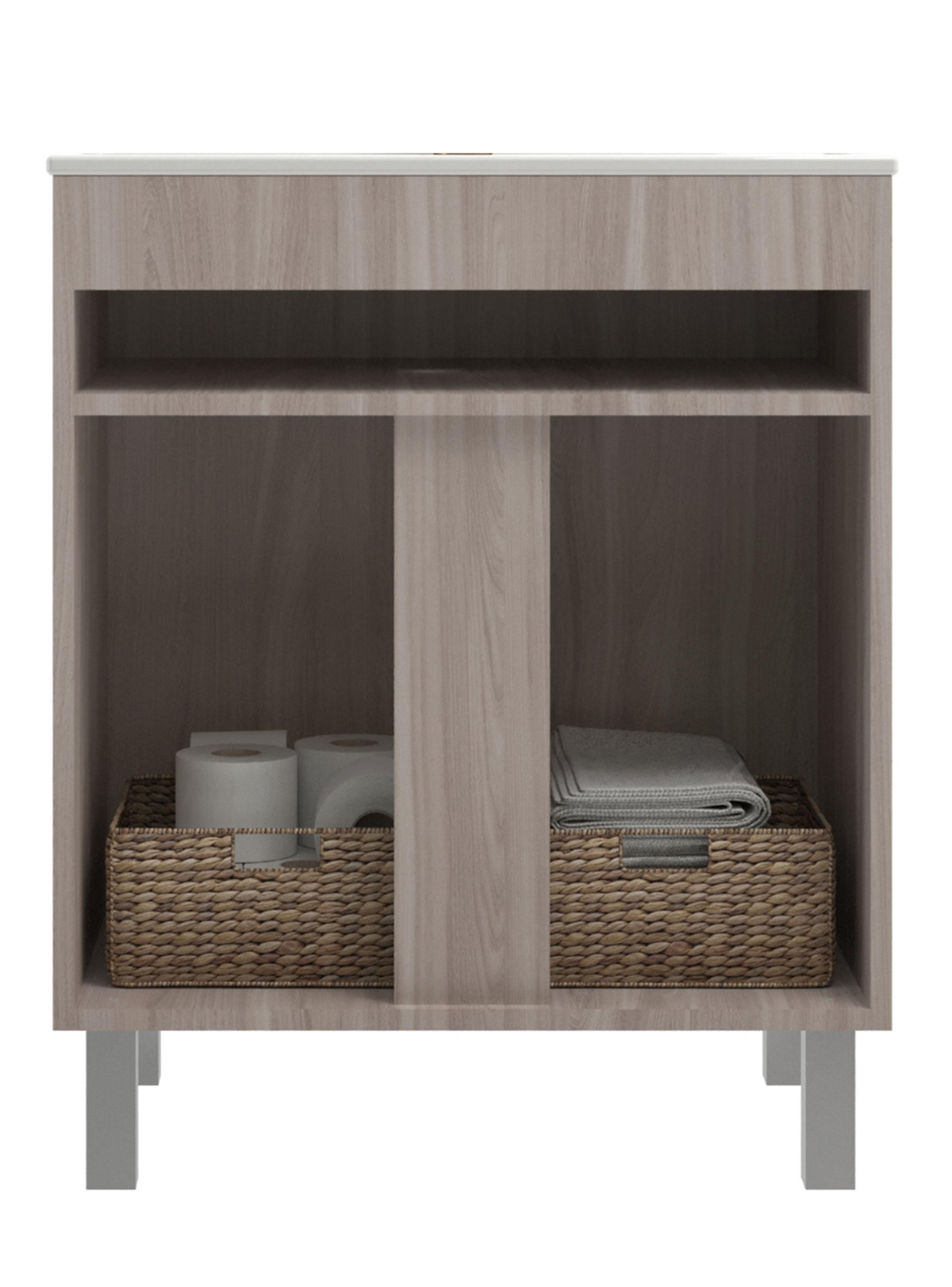 Mueble Baño con Lavamanos 2 Puertas Malbec Blanco-2