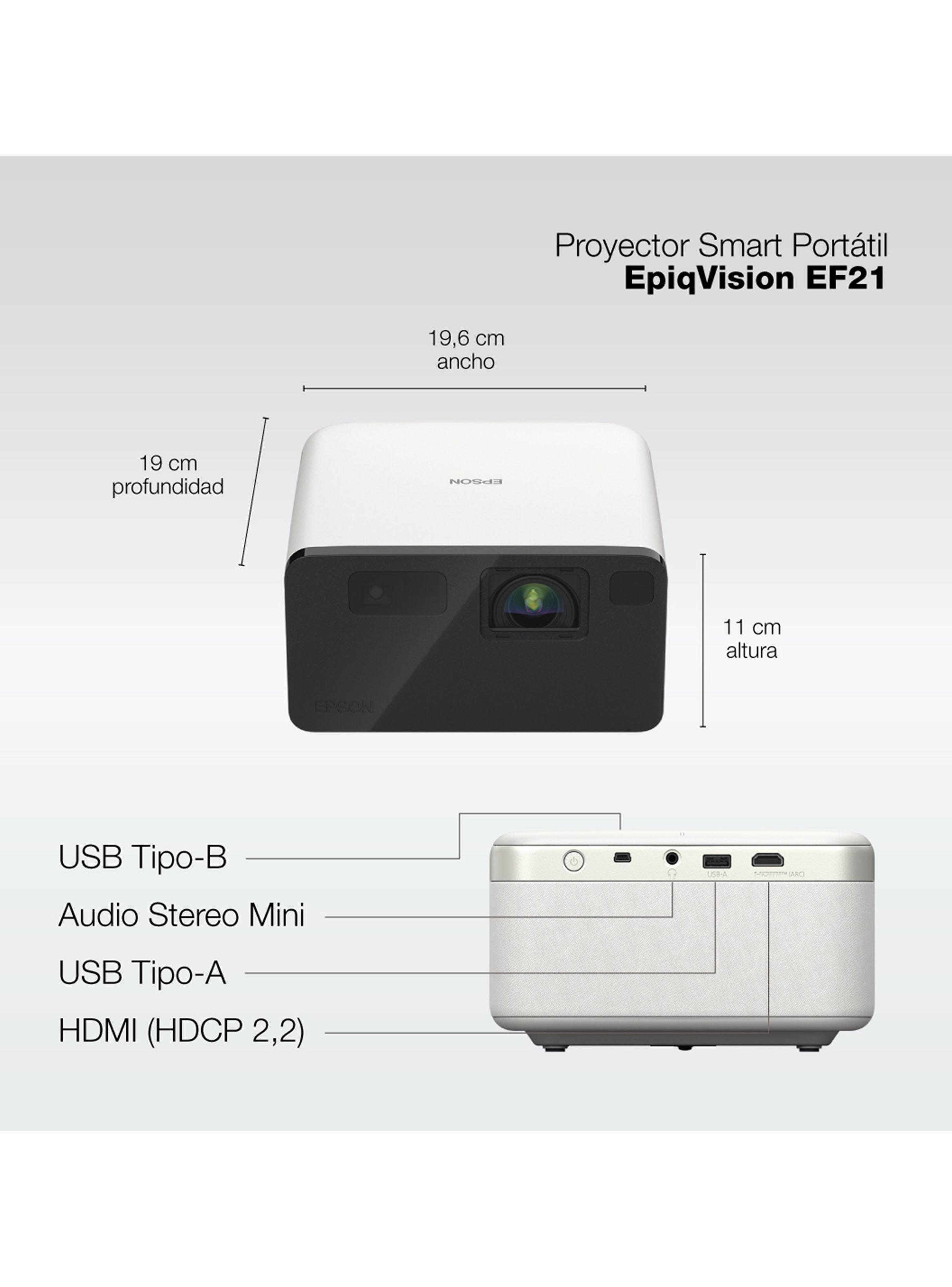 Proyector Láser Portátil EpiqVision EF21 Blanco-3