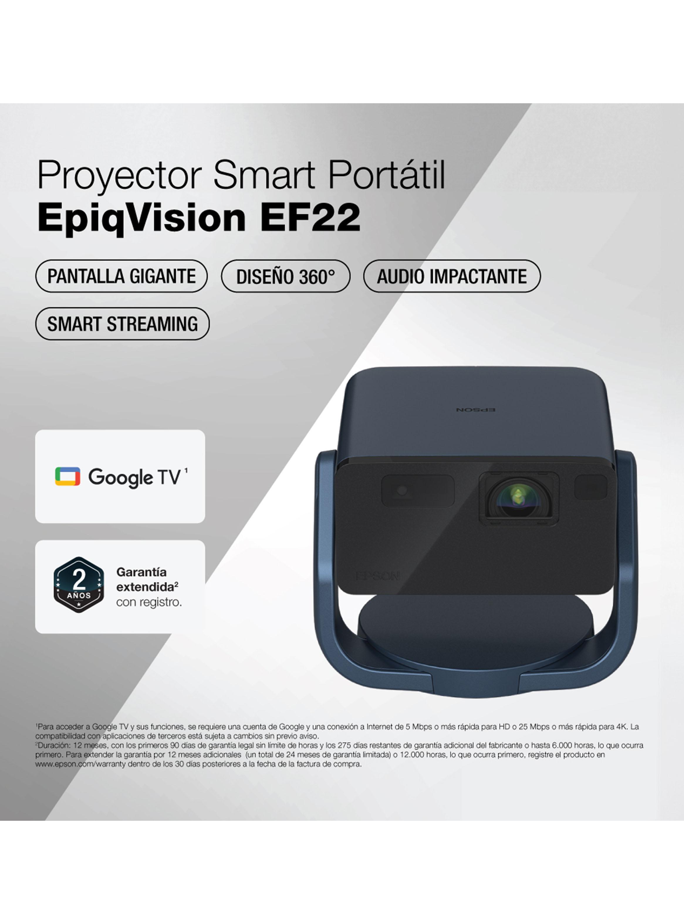Proyector Láser Portátil EpiqVision EF22 Azul-9