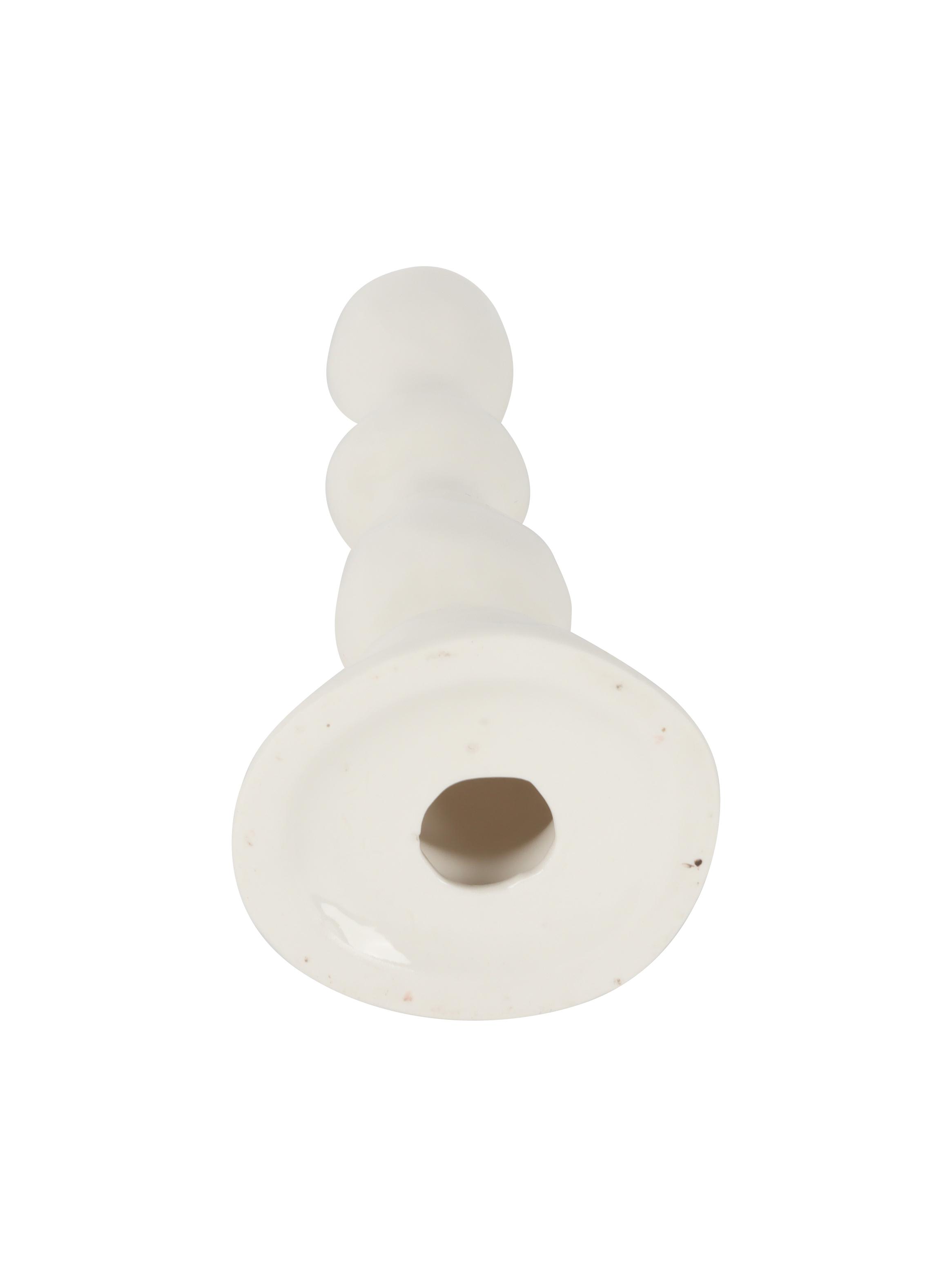 Porta Vela Cerámica Blanco 1-2
