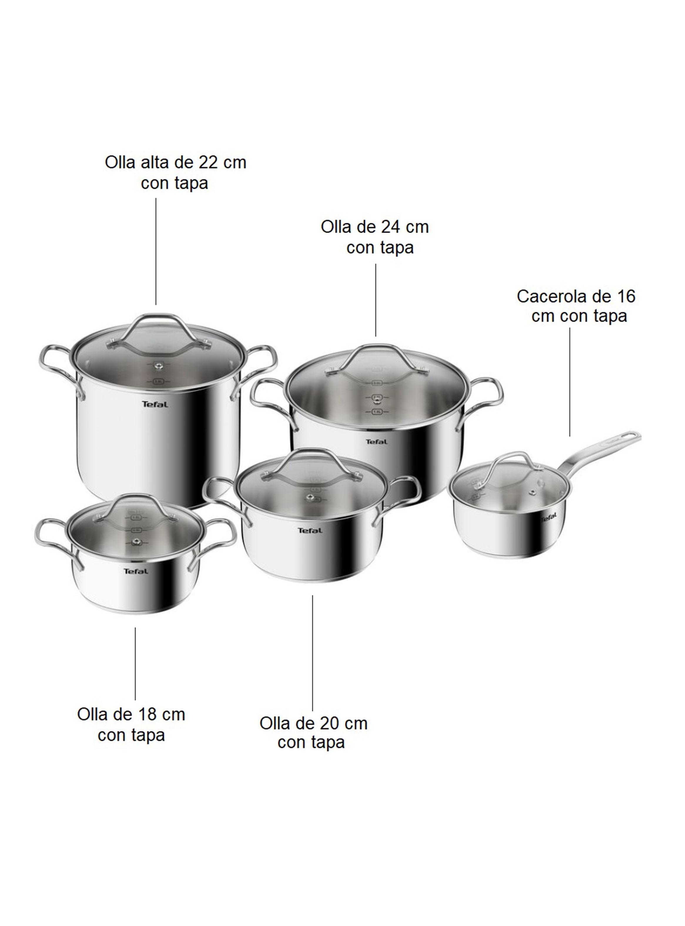 Batería de Cocina 10 Piezas Intuition Acero Inoxidable-1