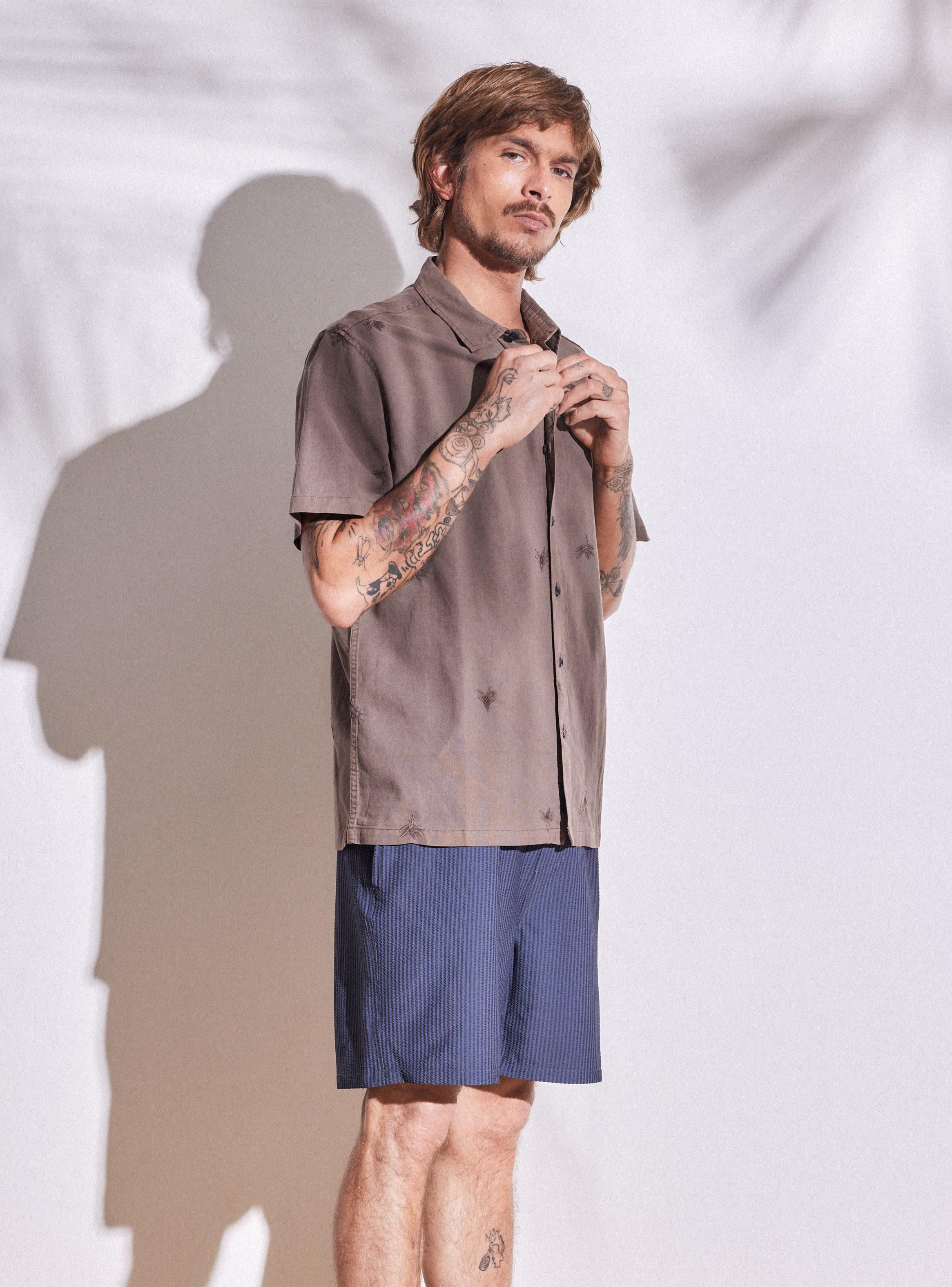 Camisa Bordada Relaxed Fit-0