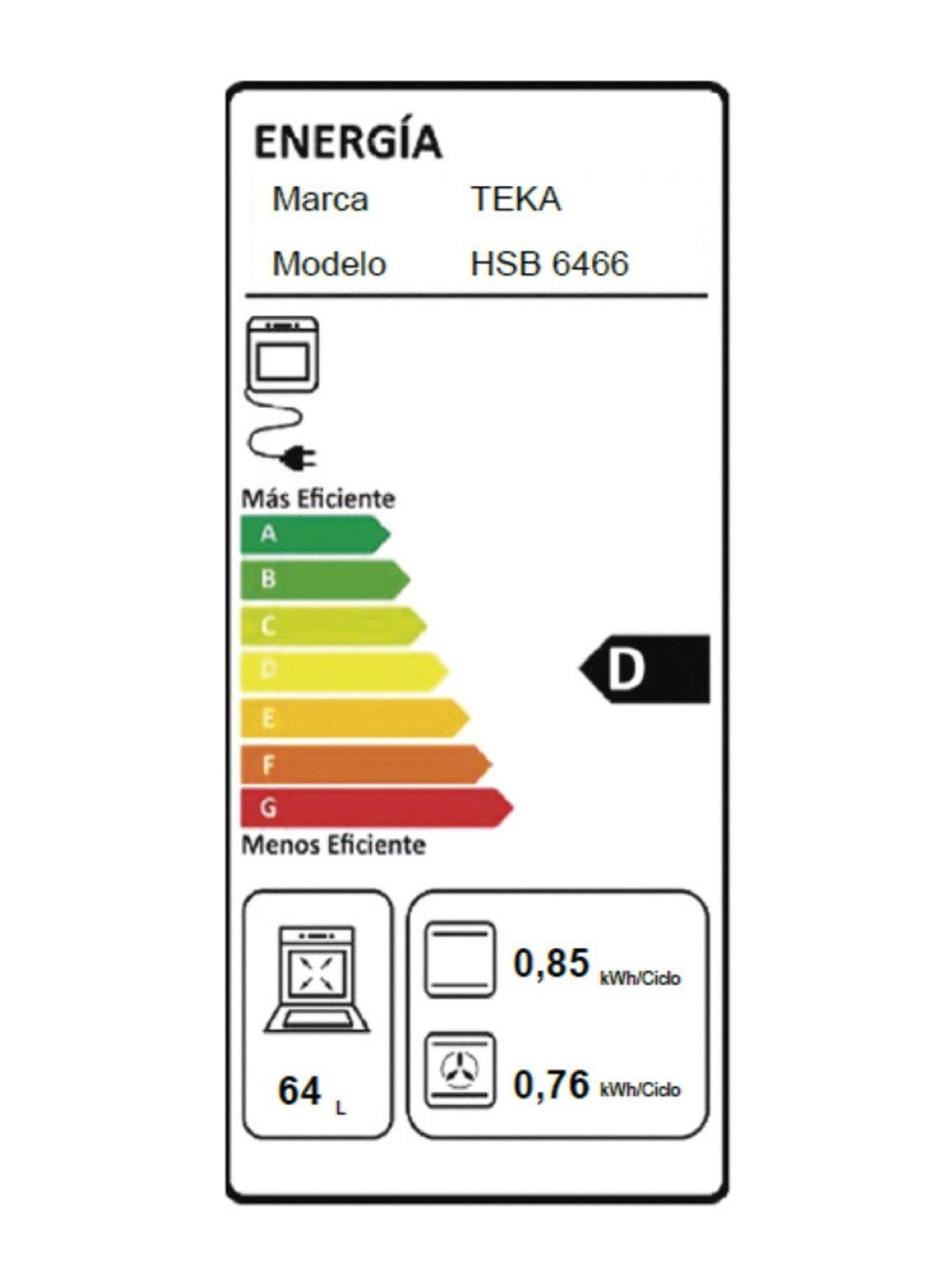 Horno Empotrable con Convector 64 Litros HSB 6466 SS-5