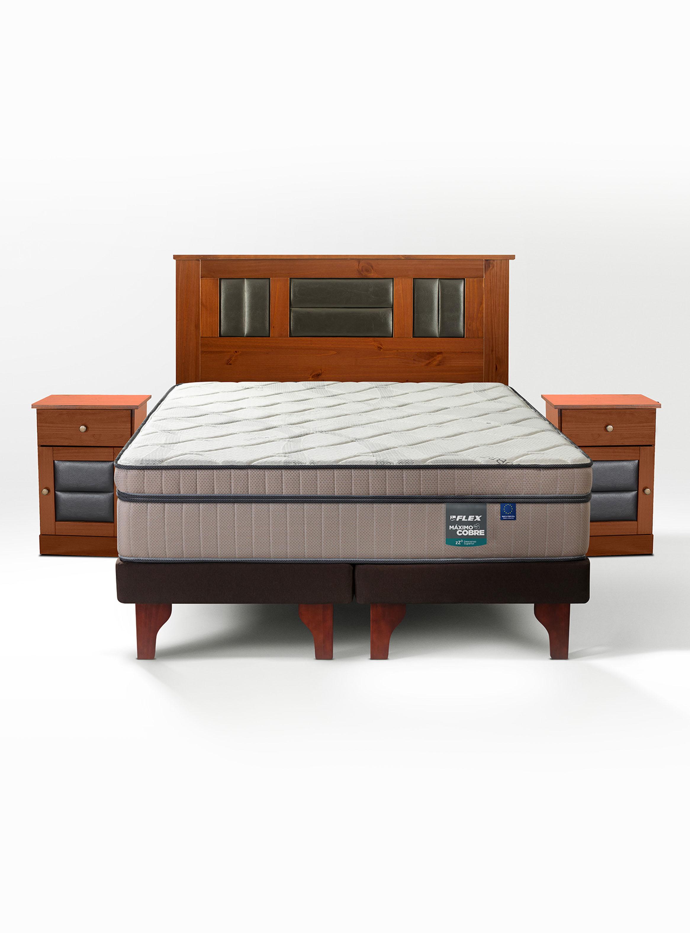 Cama Europea Máximo Cobre 2 Plazas Base Dividida + Set Muebles Lorraine-2