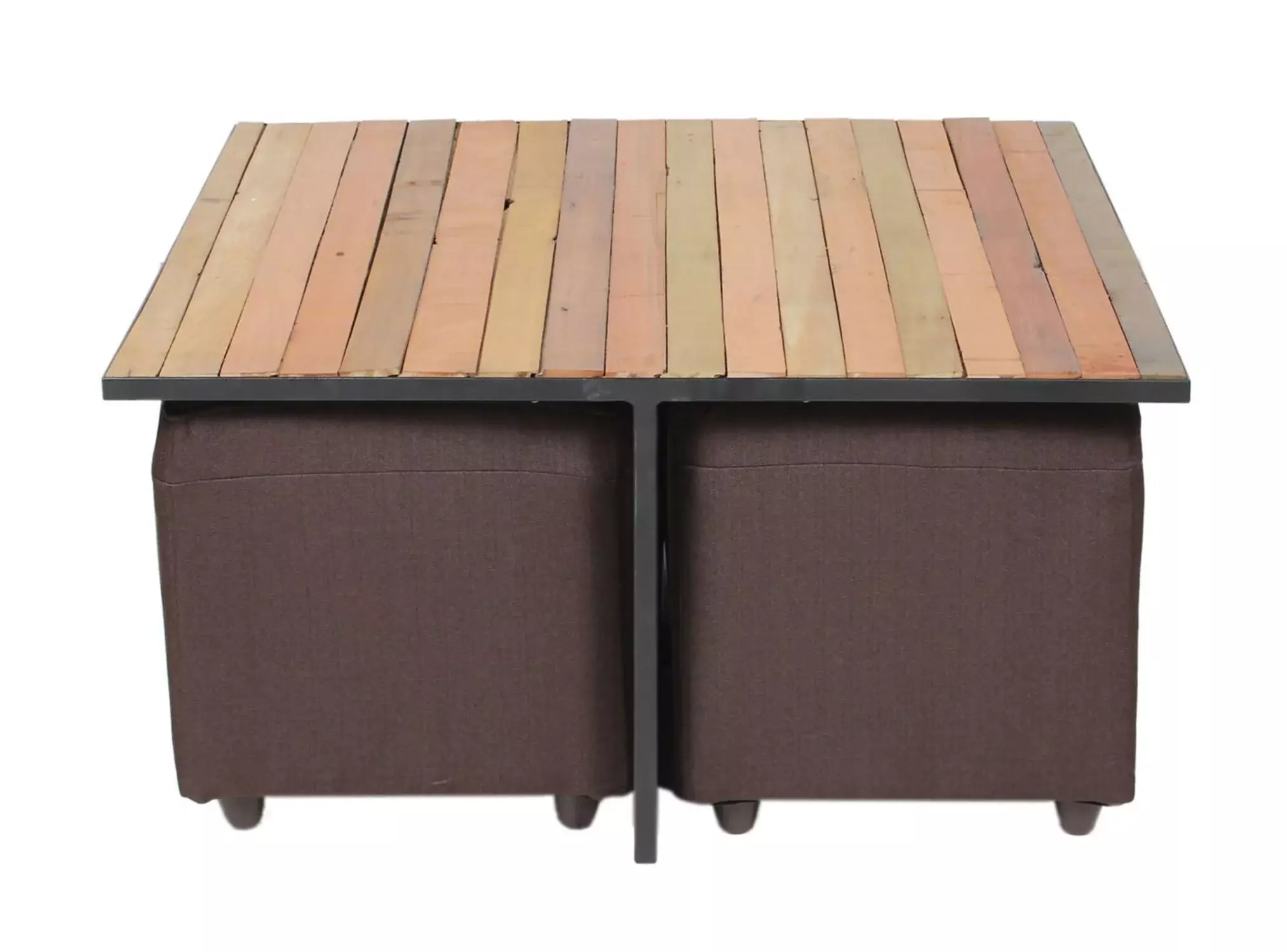 Mesa de Centro + 4 Puffs 90x90 cm-2