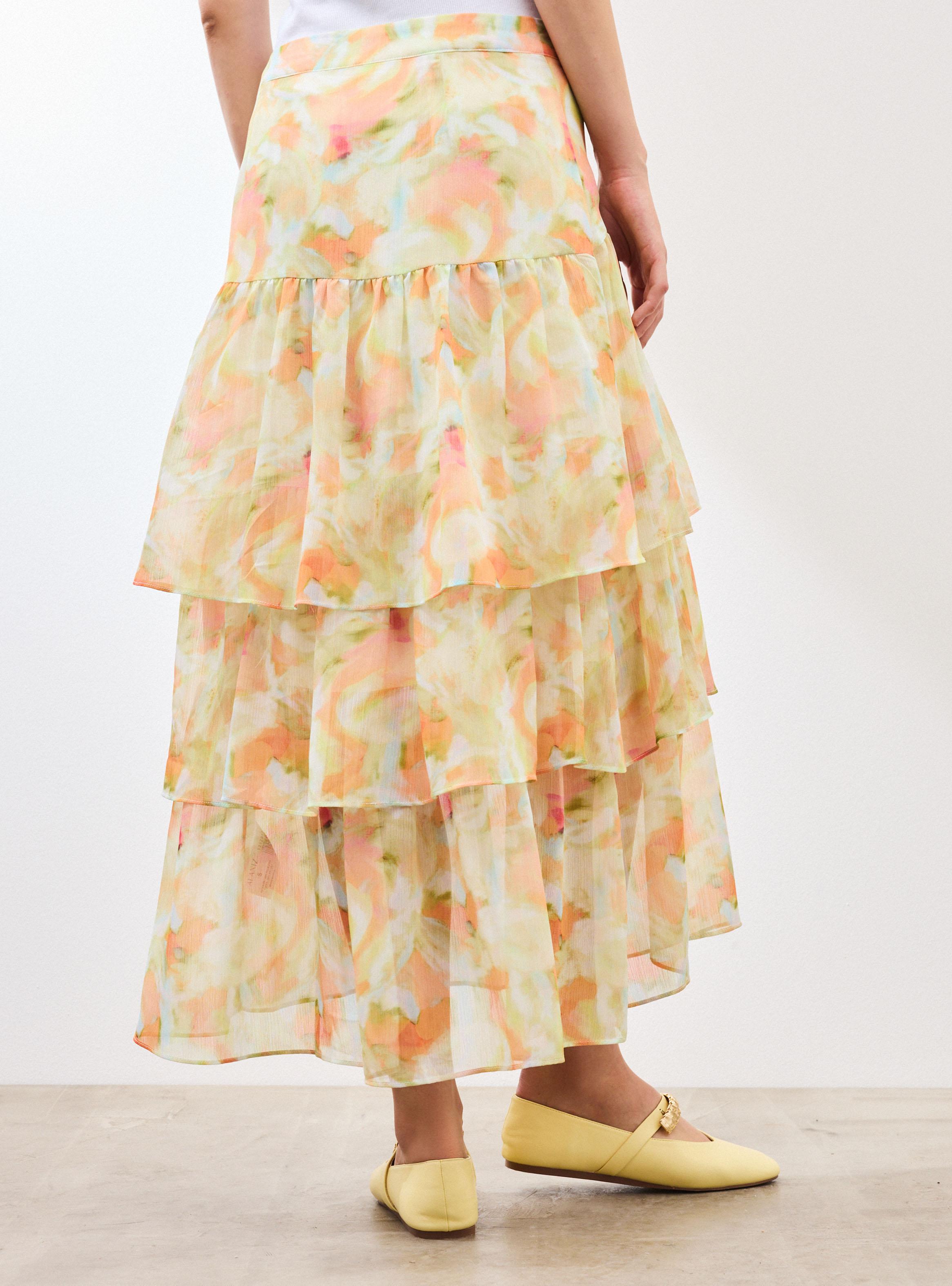 Falda Maxi Estampada con Diseño de Vuelos-1