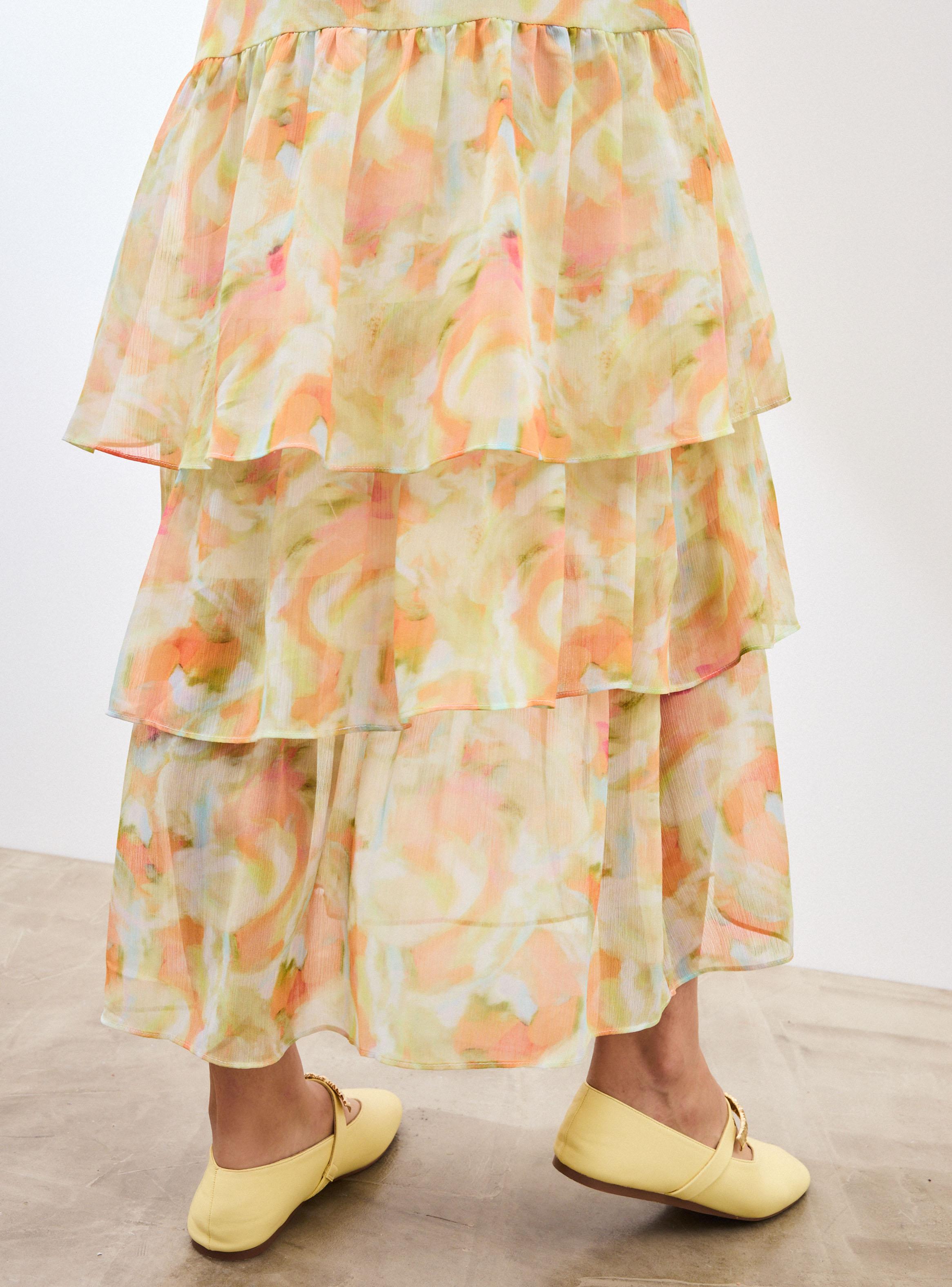 Falda Maxi Estampada con Diseño de Vuelos-3