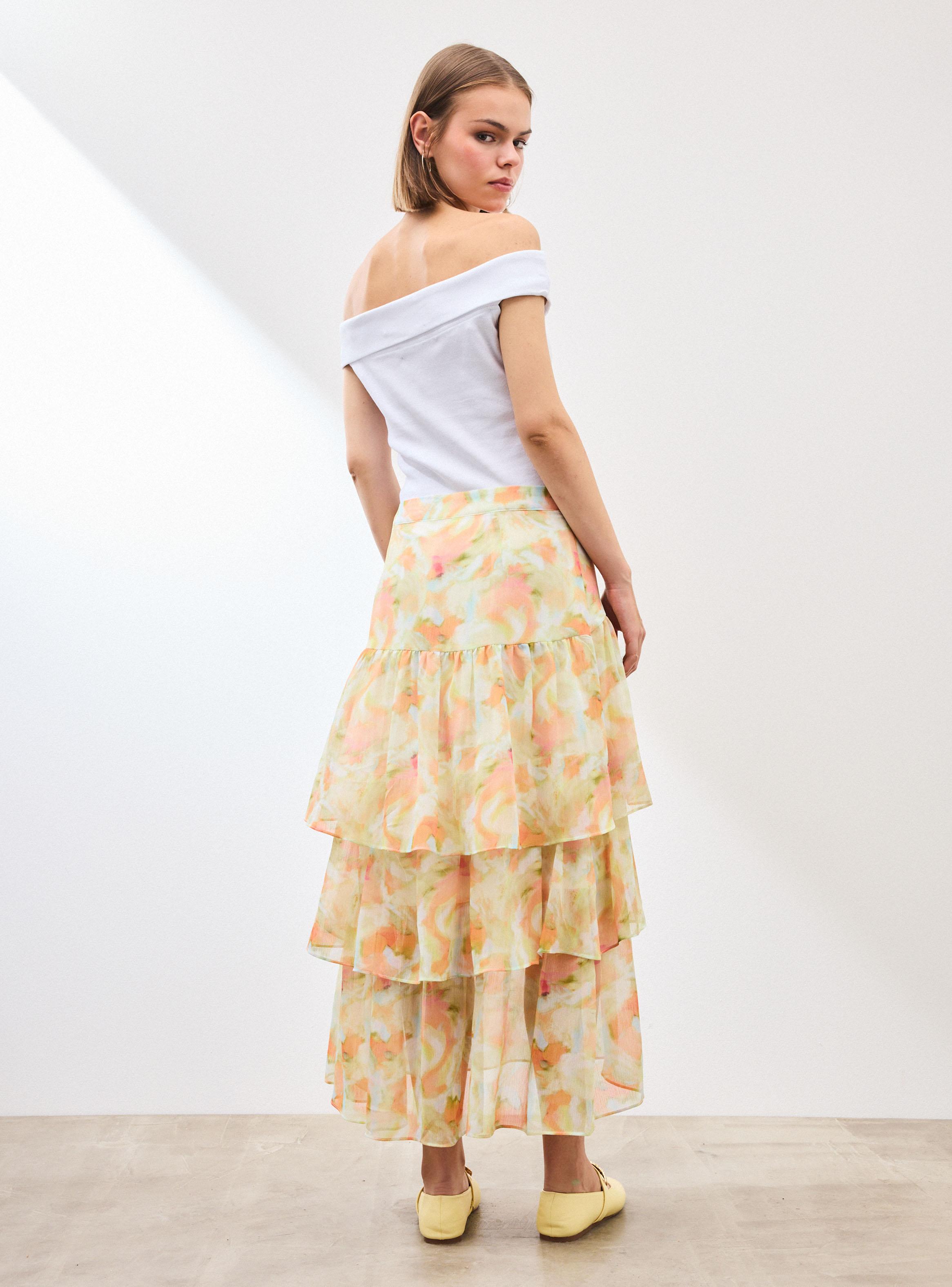 Falda Maxi Estampada con Diseño de Vuelos-5