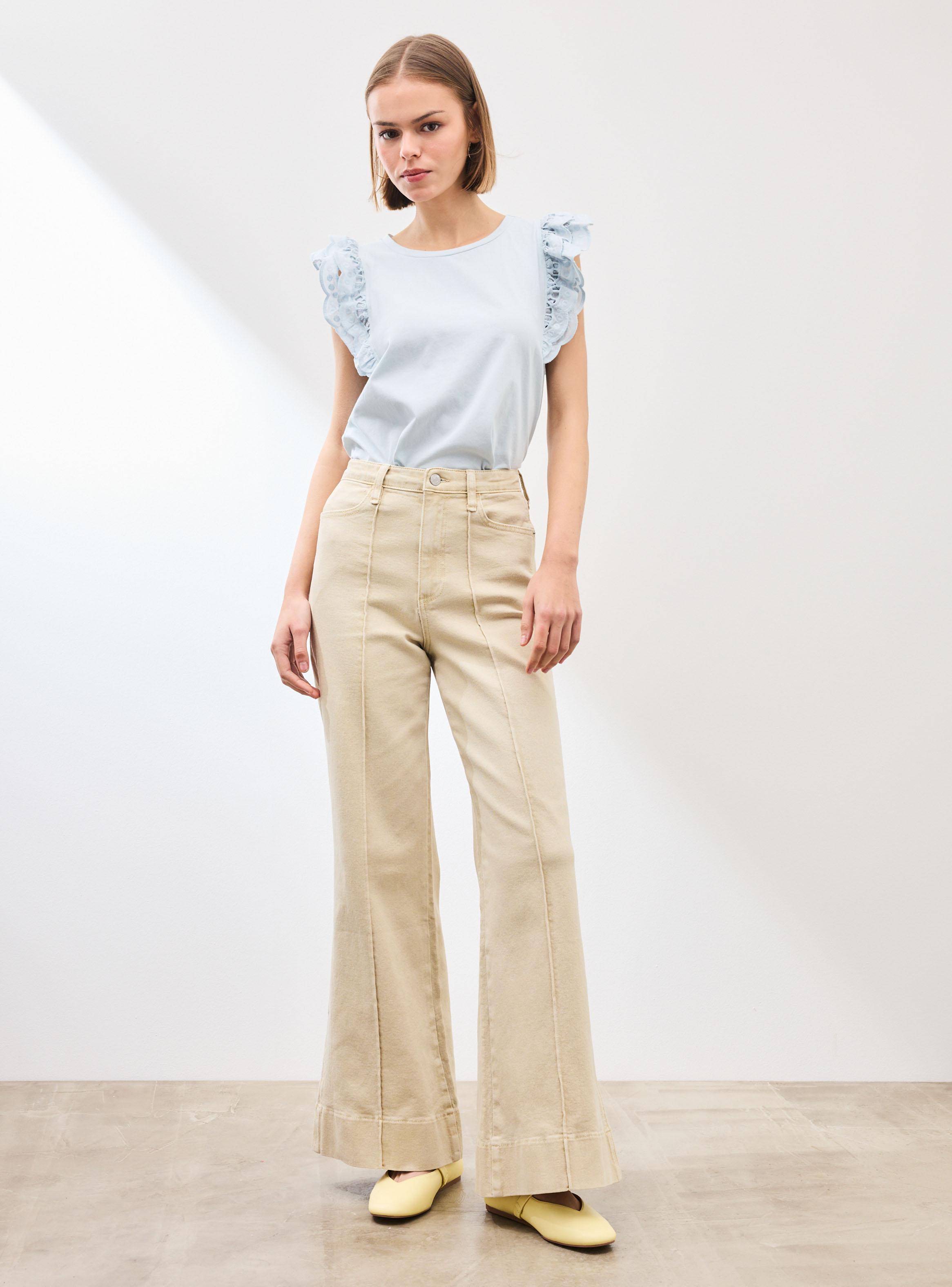 Jeans Wide Leg Corte Central en la Pierna-4